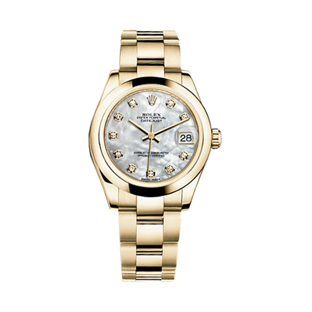 Datejust 31 178248 Gold Watch (White Mother-of-Pearl Set with Diamonds)