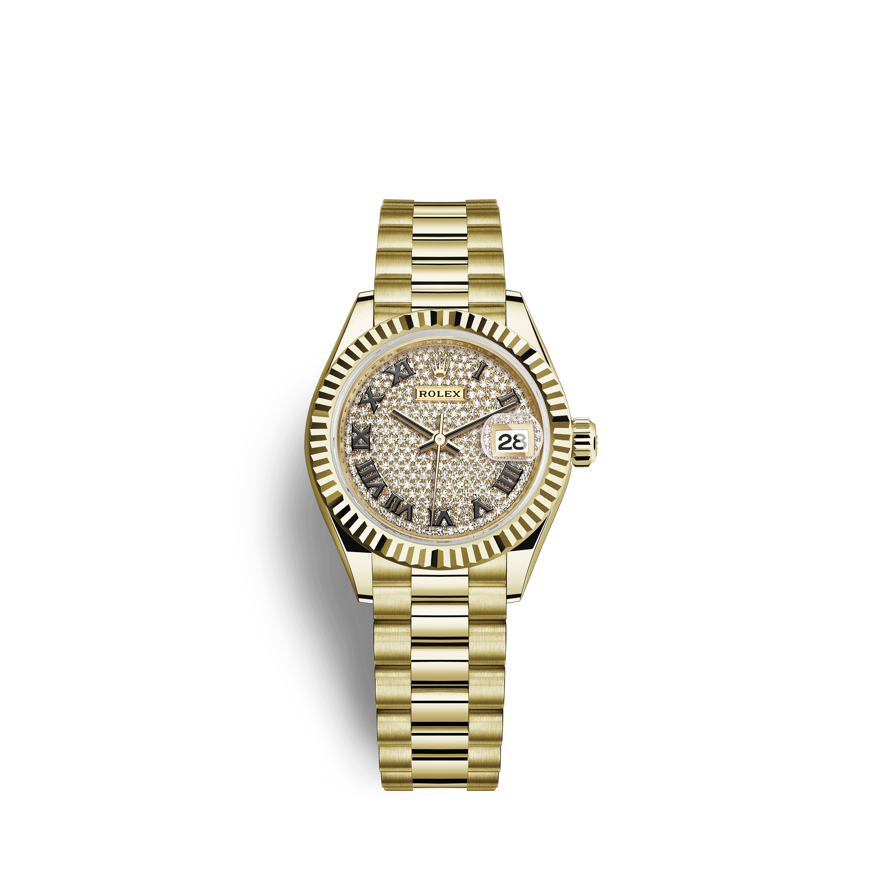 Lady-Datejust 28 279178 Gold Watch (Diamond-Paved)