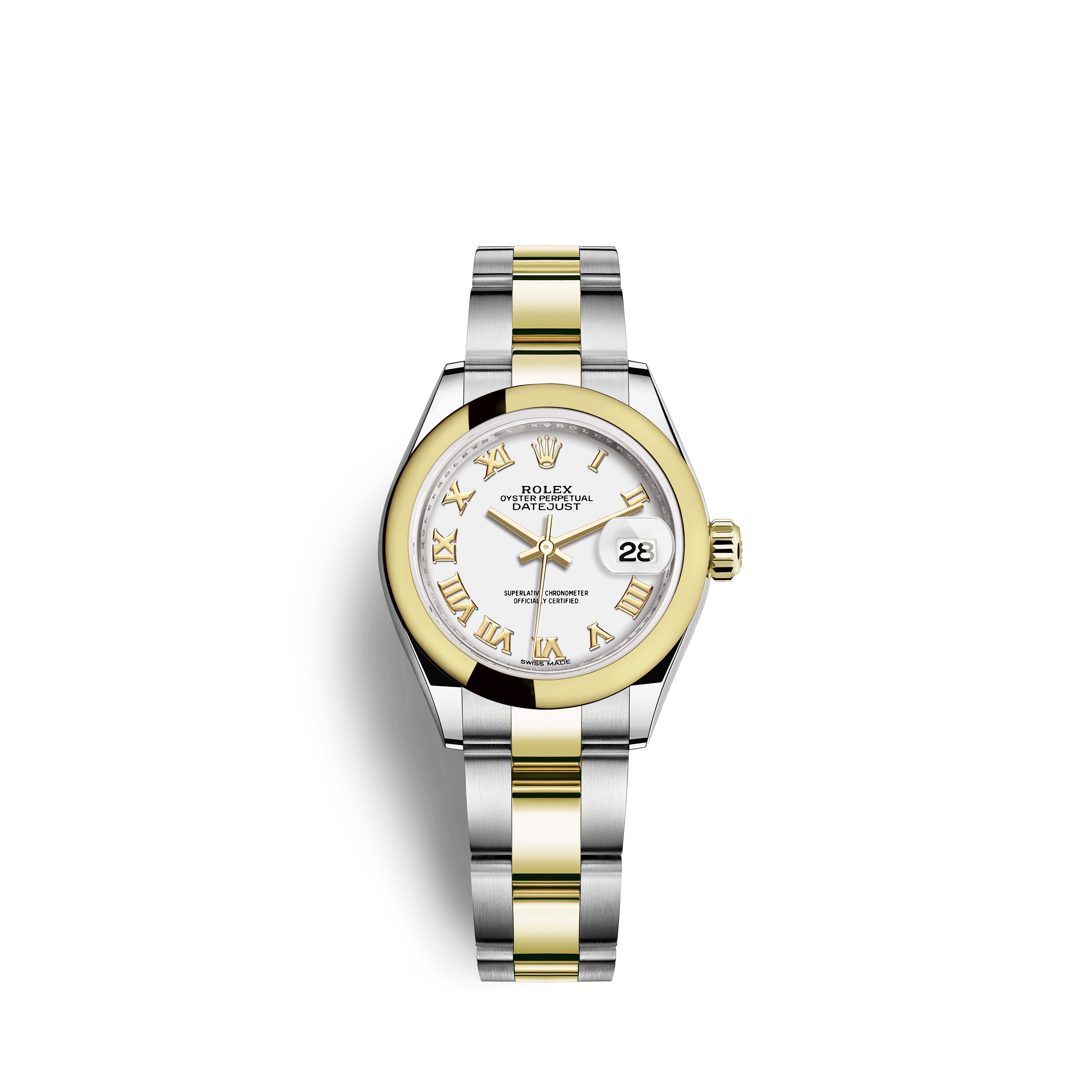 Lady-Datejust 28 279163 Gold & Stainless Steel Watch (White) - Click Image to Close