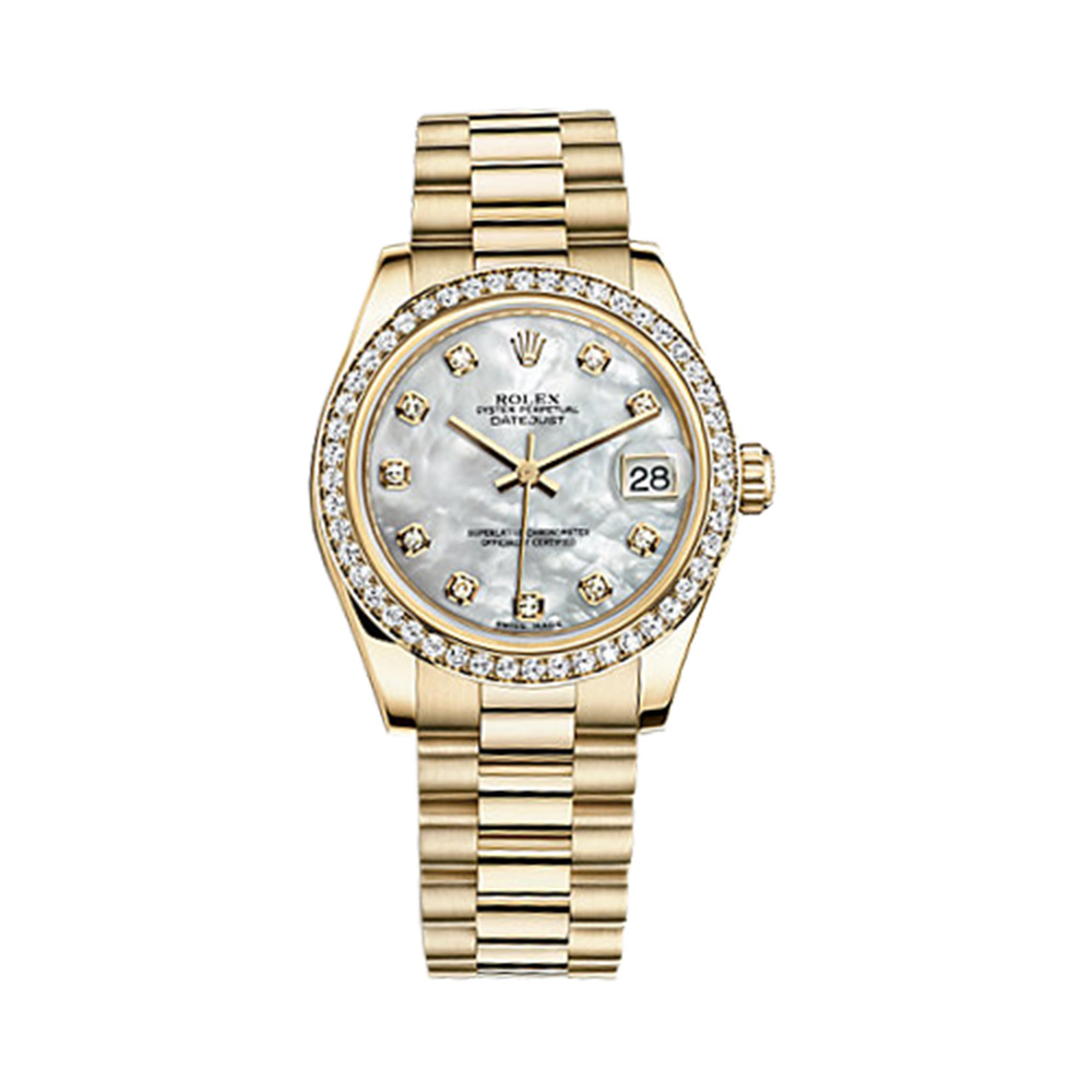 Datejust 31 178288 Gold & Diamonds Watch (White Mother-of-Pearl Set with Diamonds)