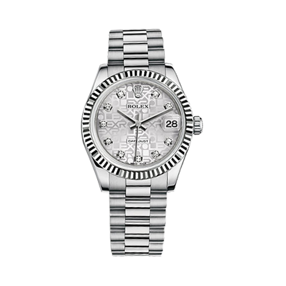 Datejust 31 178279 White Gold Watch (Silver Jubilee Design Set with Diamonds)