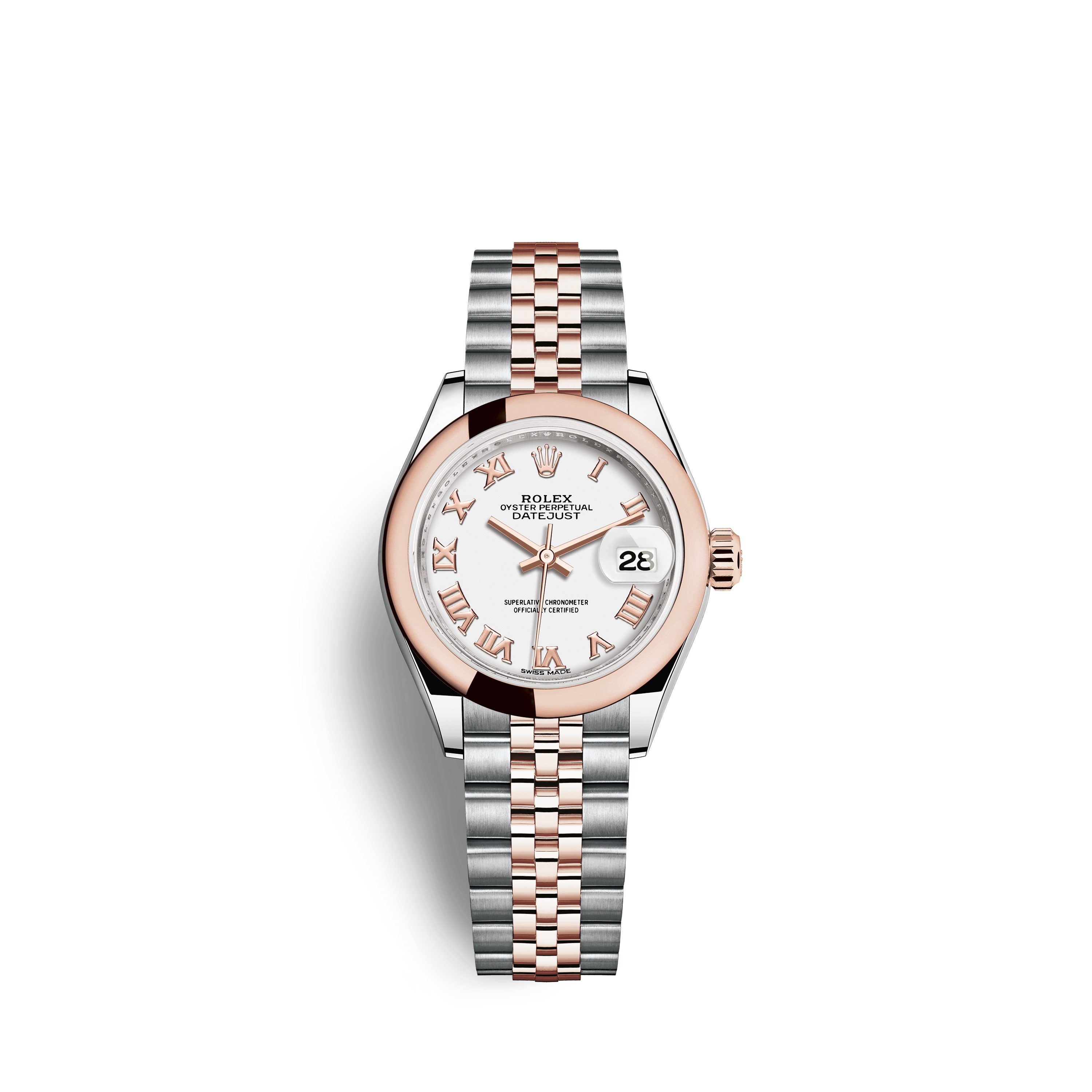 Lady-Datejust 28 279161 Rose Gold & Stainless Steel Watch (White)