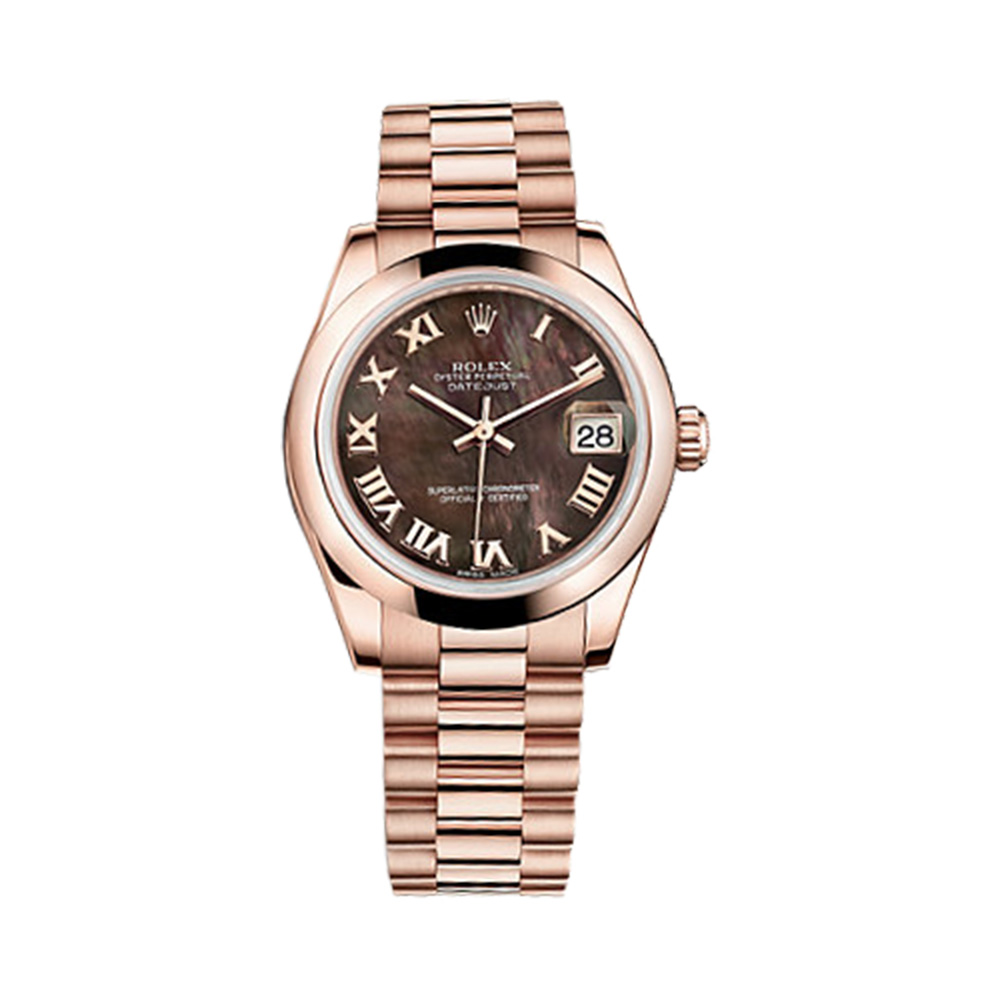 Datejust 31 178245f Rose Gold Watch (Black Mother-of-Pearl)