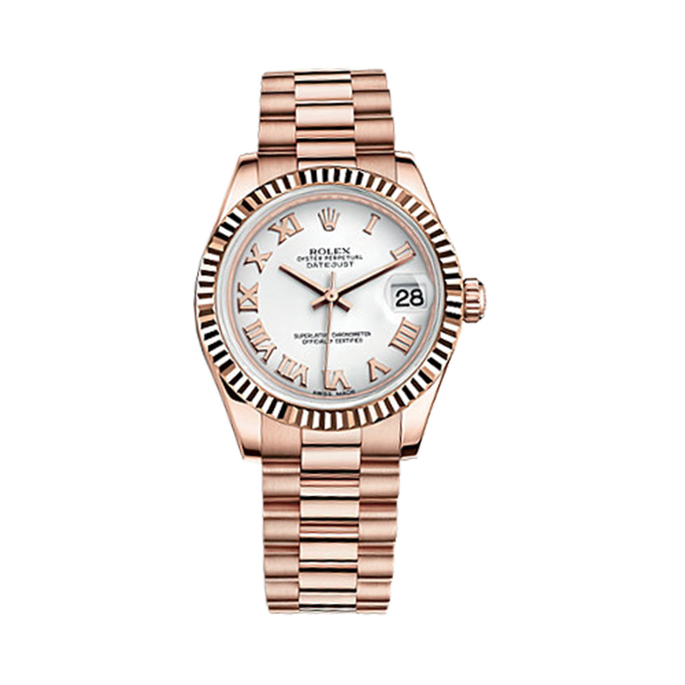 Datejust 31 178275f Rose Gold Watch (White) - Click Image to Close