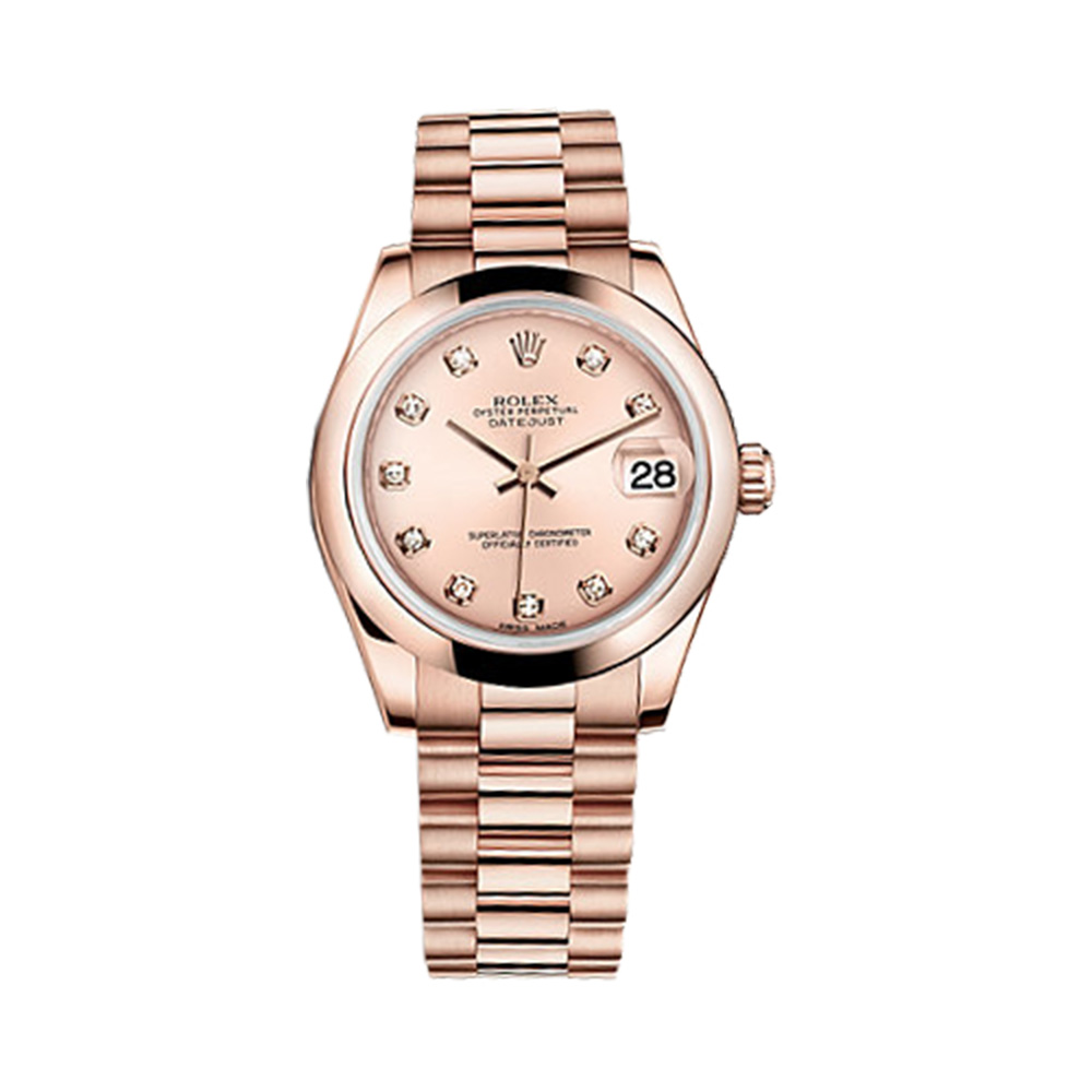 Datejust 31 178245f Rose Gold Watch (Pink Set with Diamonds)