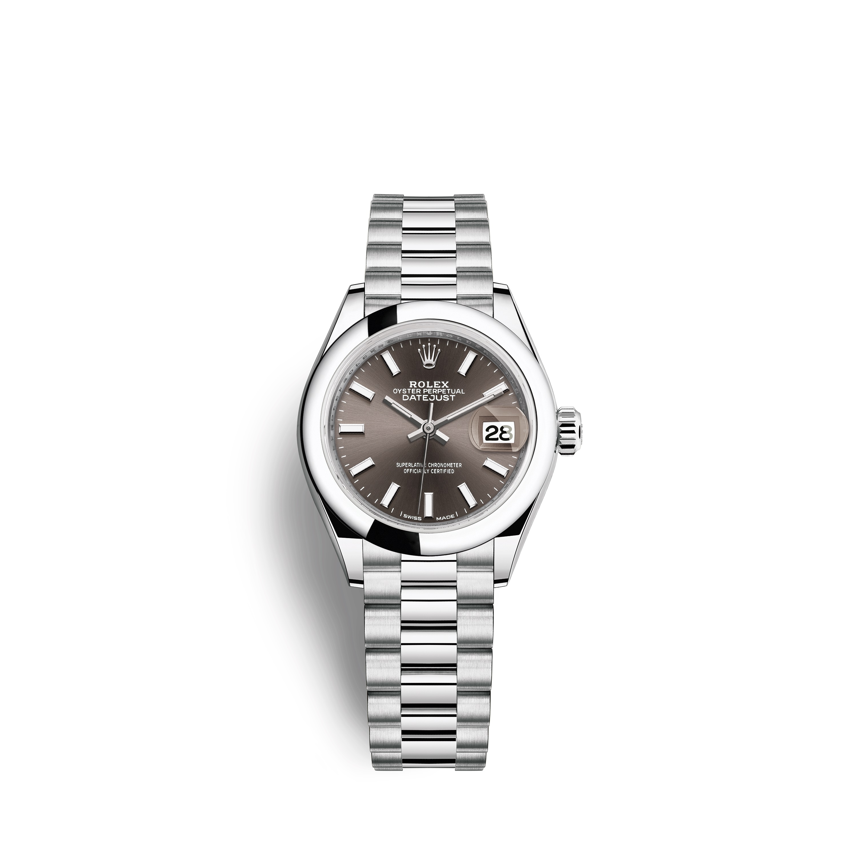 Lady-Datejust 28 279166 Platinum Watch (Dark Grey)