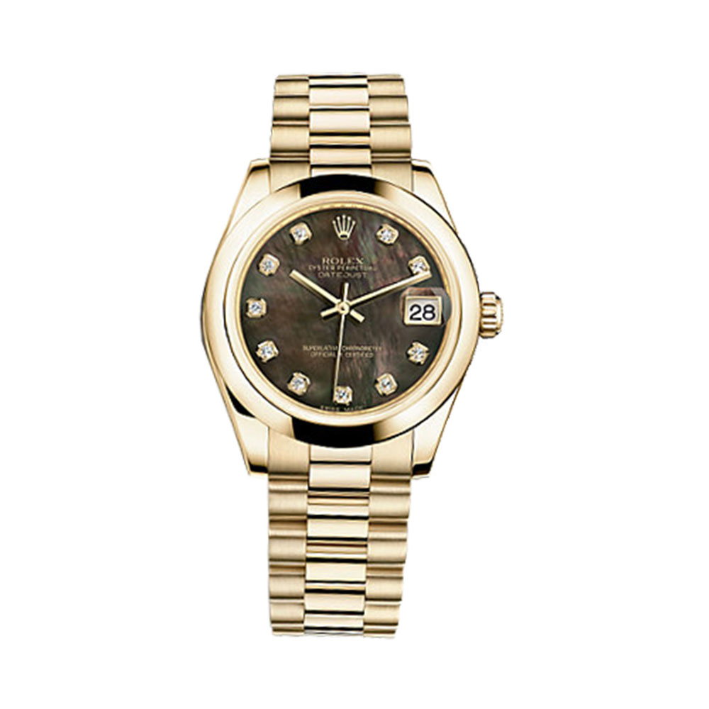Datejust 31 178248 Gold Watch (Black Mother-of-Pearl Set with Diamonds)