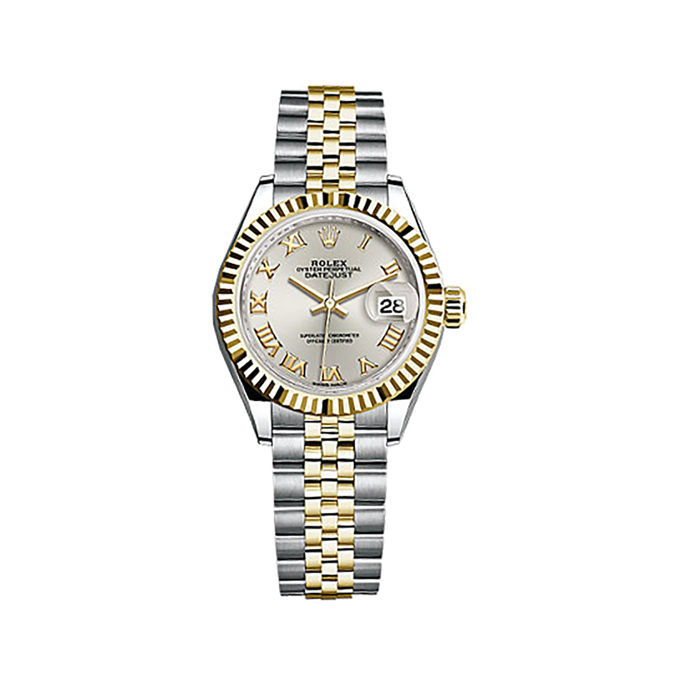 Lady-Datejust 28 279173 Gold & Stainless Steel Watch (Silver)