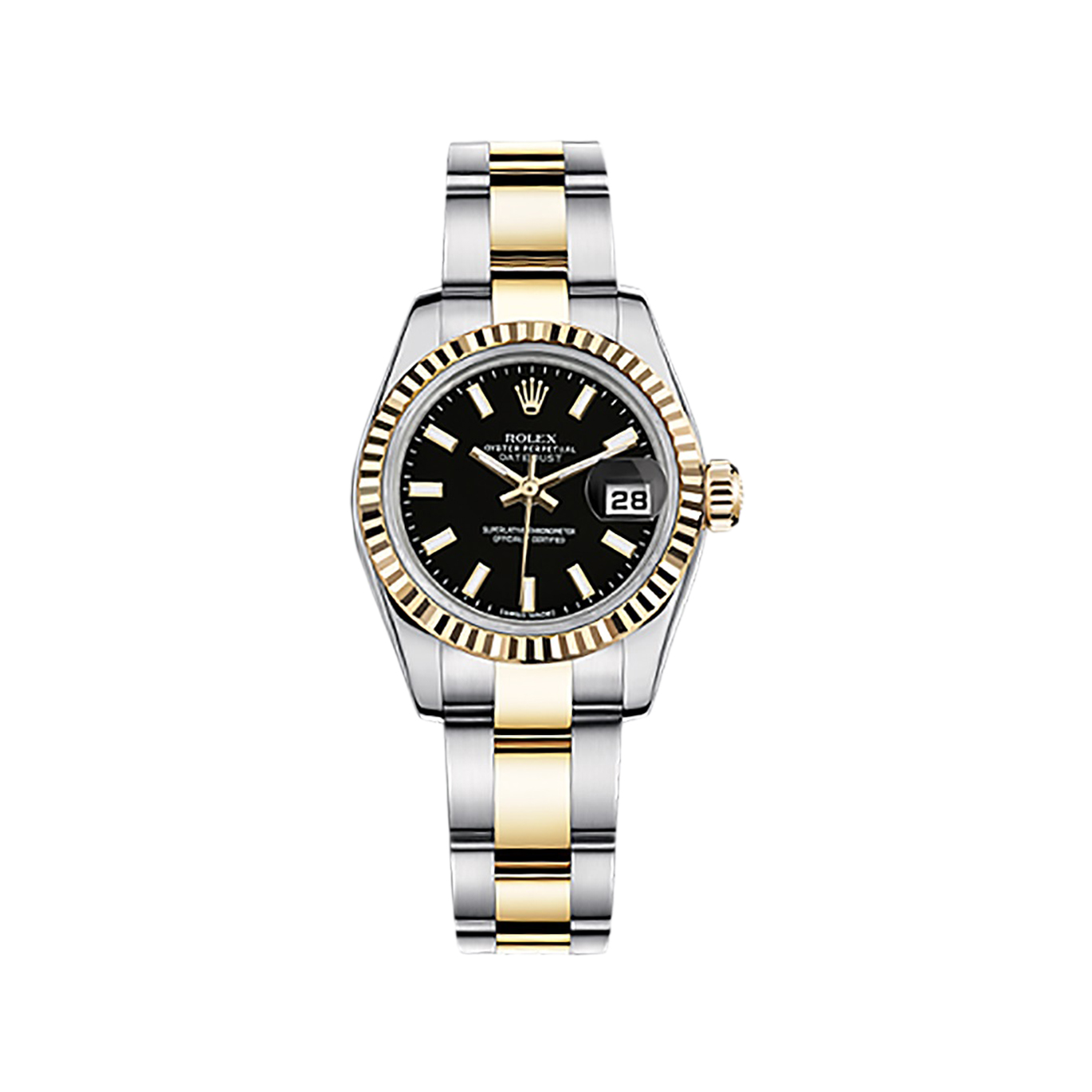 Lady-Datejust 26 179173 Gold & Stainless Steel Watch (Black)