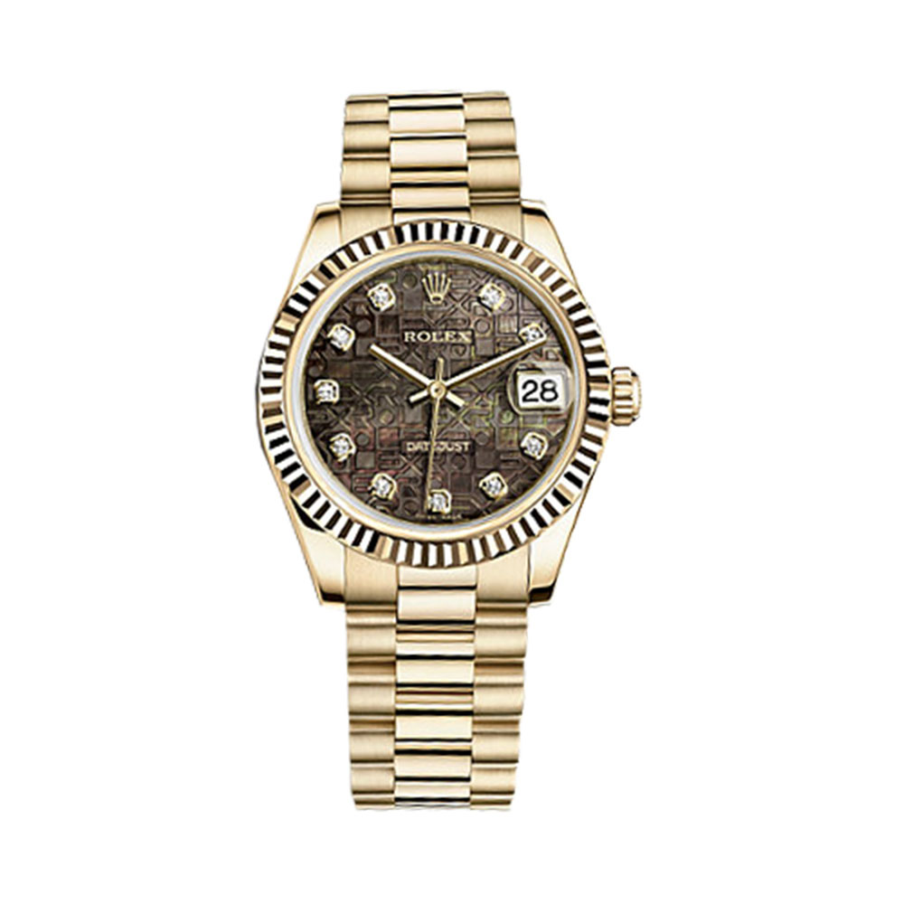 Datejust 31 178278 Gold Watch (Black Mother-of-Pearl Jubilee Design Set with Diamonds)
