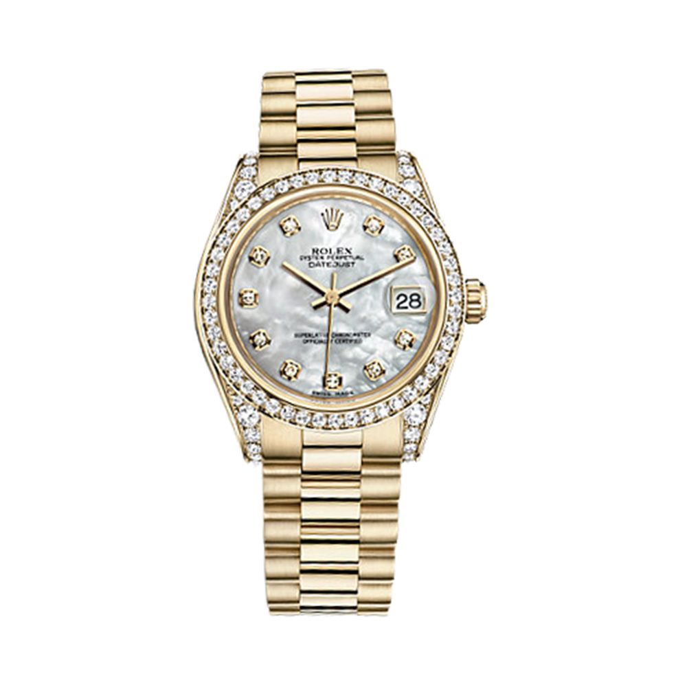 Datejust 31 178158 Gold & Diamonds Watch (White Mother-of-Pearl Set with Diamonds)