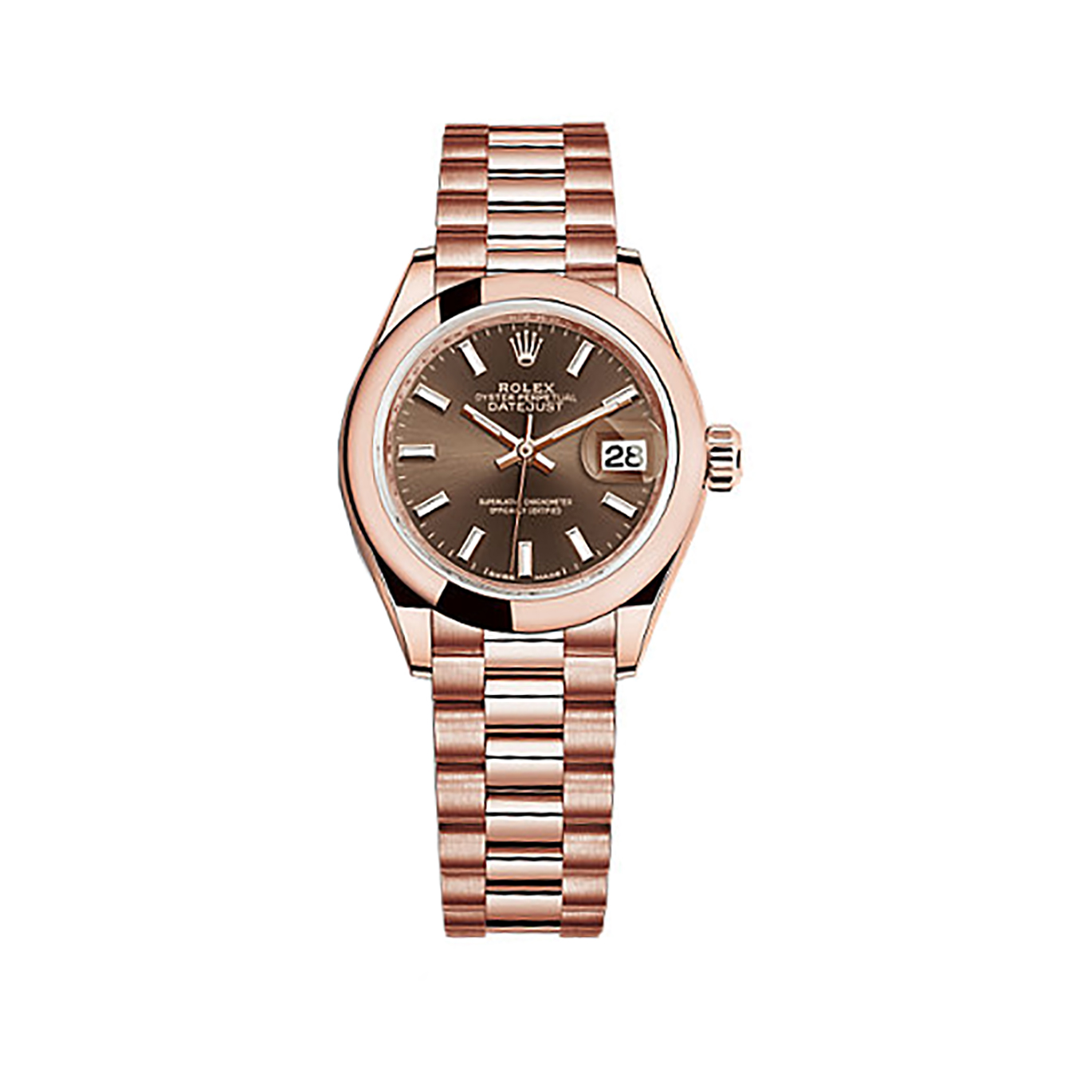 Lady-Datejust 28 279165 Rose Gold Watch (Chocolate)