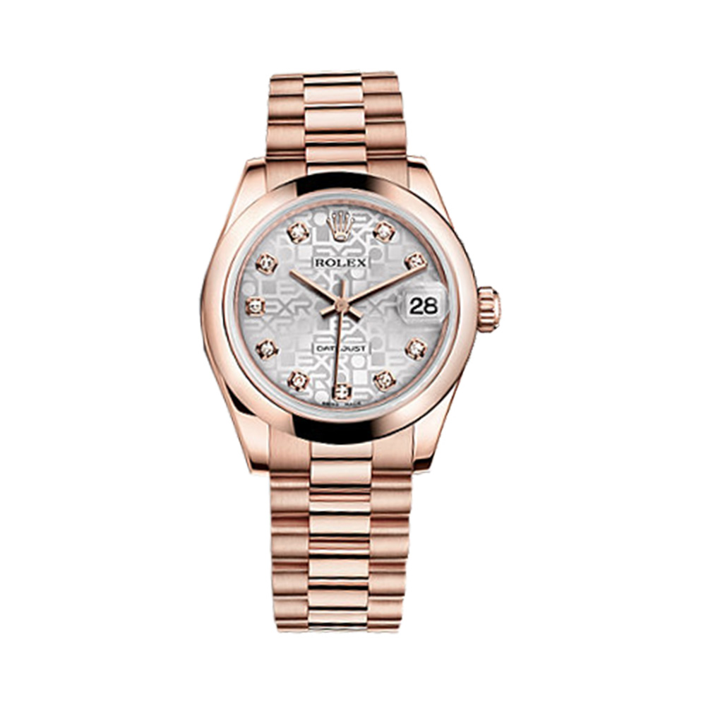 Datejust 31 178245f Rose Gold Watch (Silver Jubilee Design Set with Diamonds)