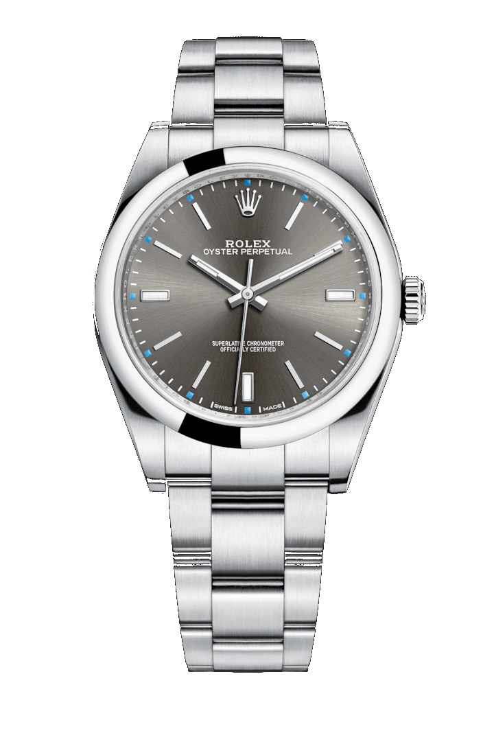 Oyster Perpetual 39 114300 Stainless Steel Watch (Dark Rhodium)