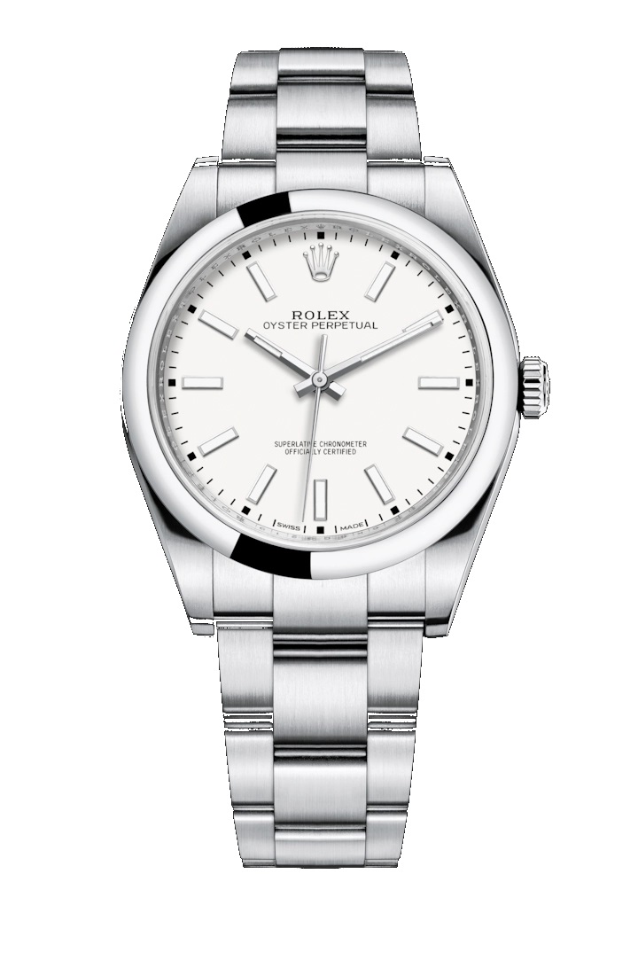 Oyster Perpetual 39 114300 Stainless Steel Watch (White)