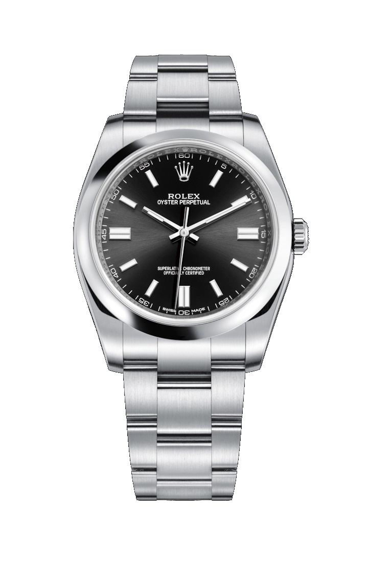 Oyster Perpetual 36 116000 Stainless Steel Watch (Black)
