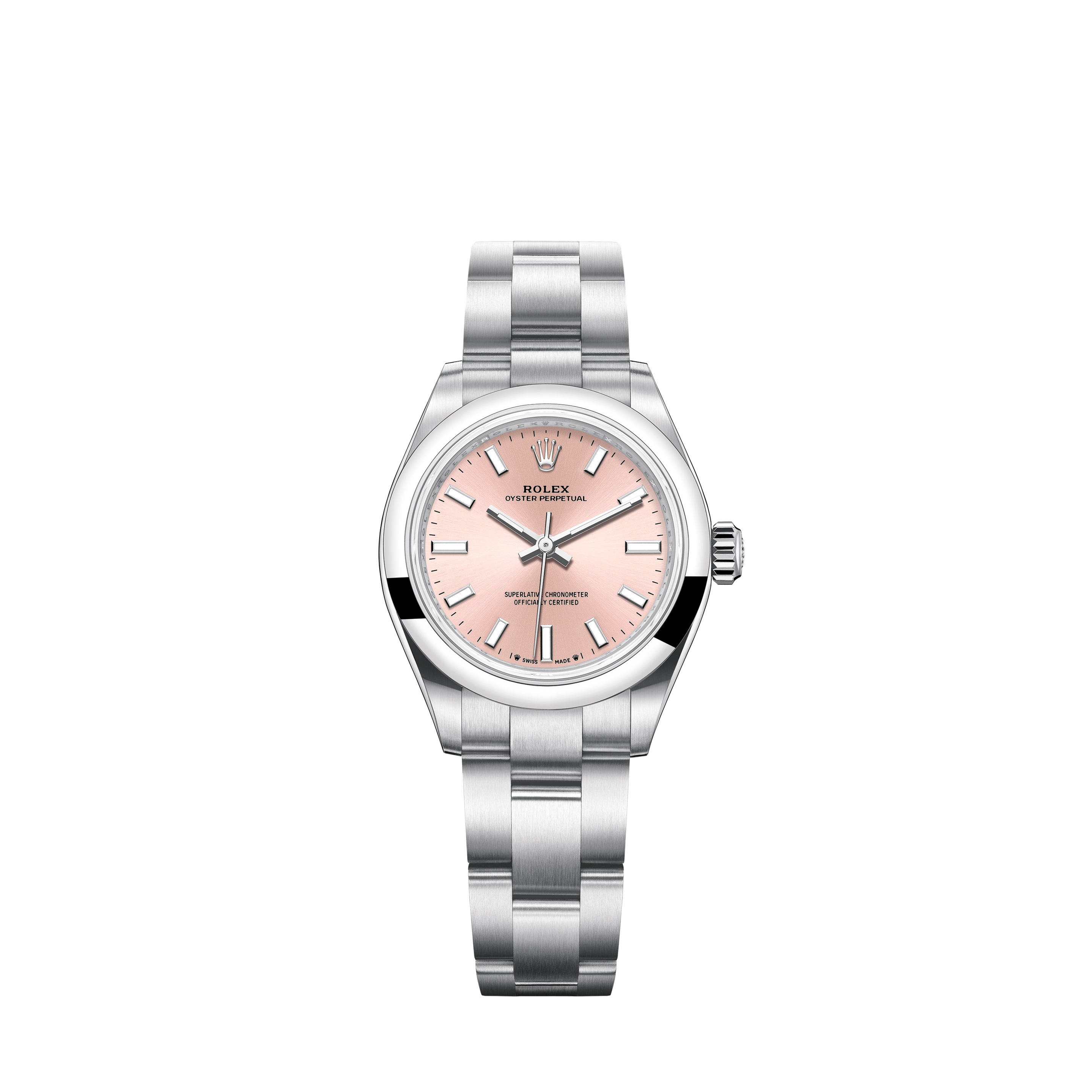 Oyster Perpetual 28 276200 Stainless Steel Watch (Pink)