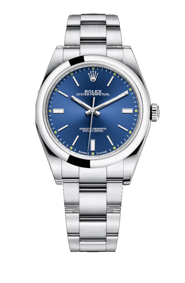 Oyster Perpetual 39 114300 Stainless Steel Watch (Blue)