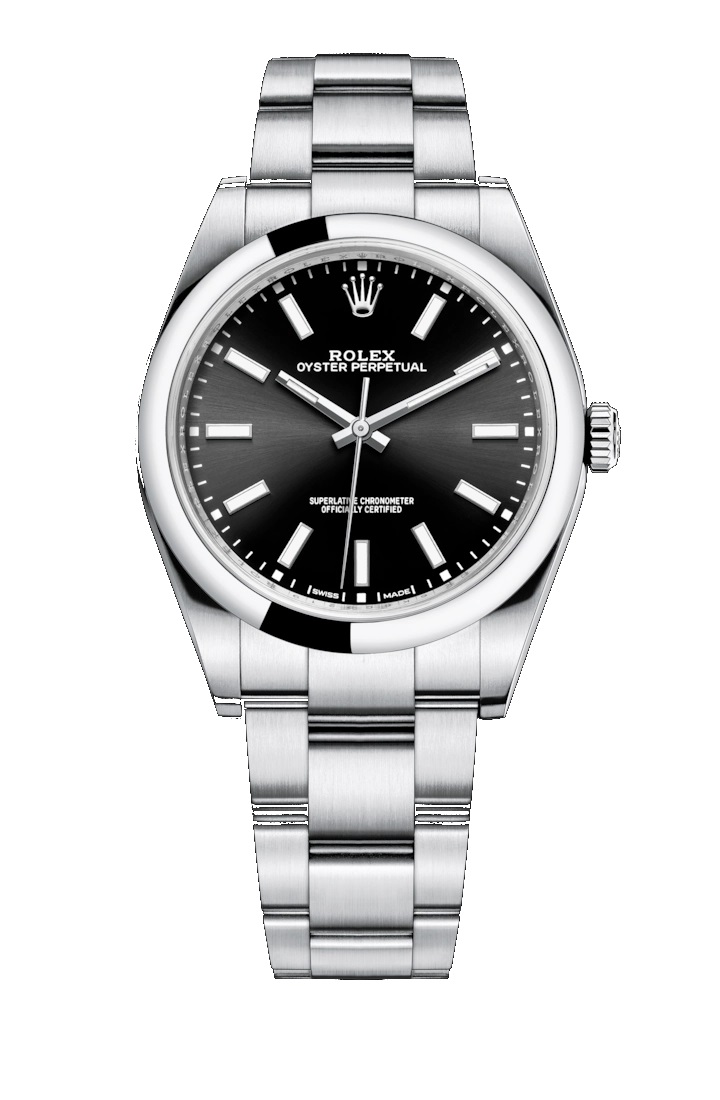 Oyster Perpetual 39 114300 Stainless Steel Watch (Black)