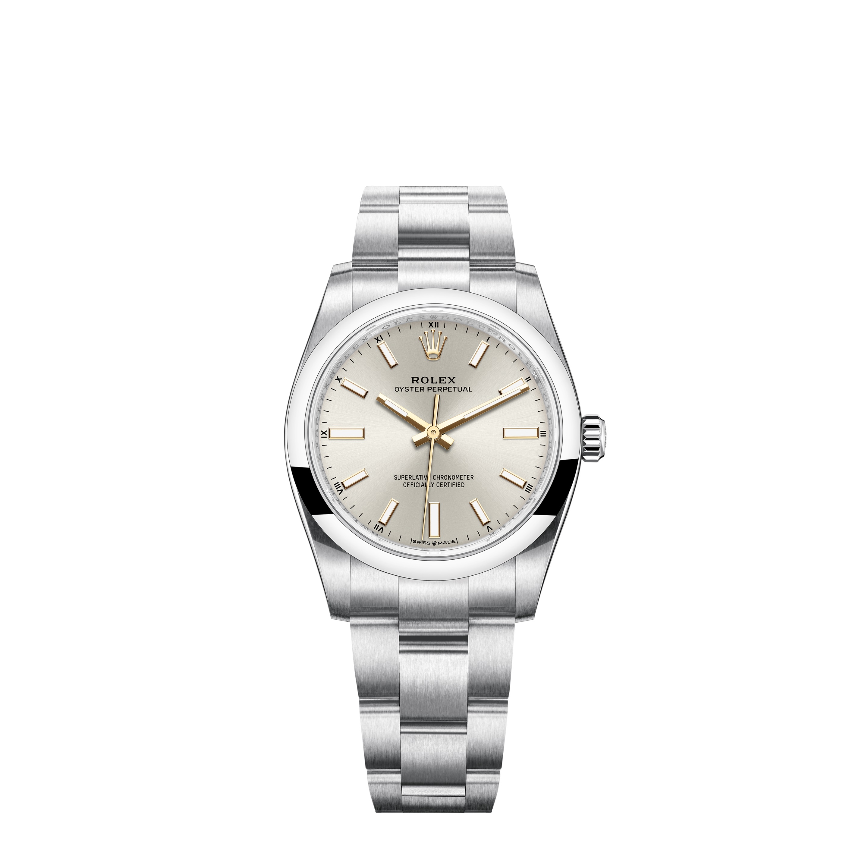 Oyster Perpetual 34 124200 Stainless Steel Watch (Silver)