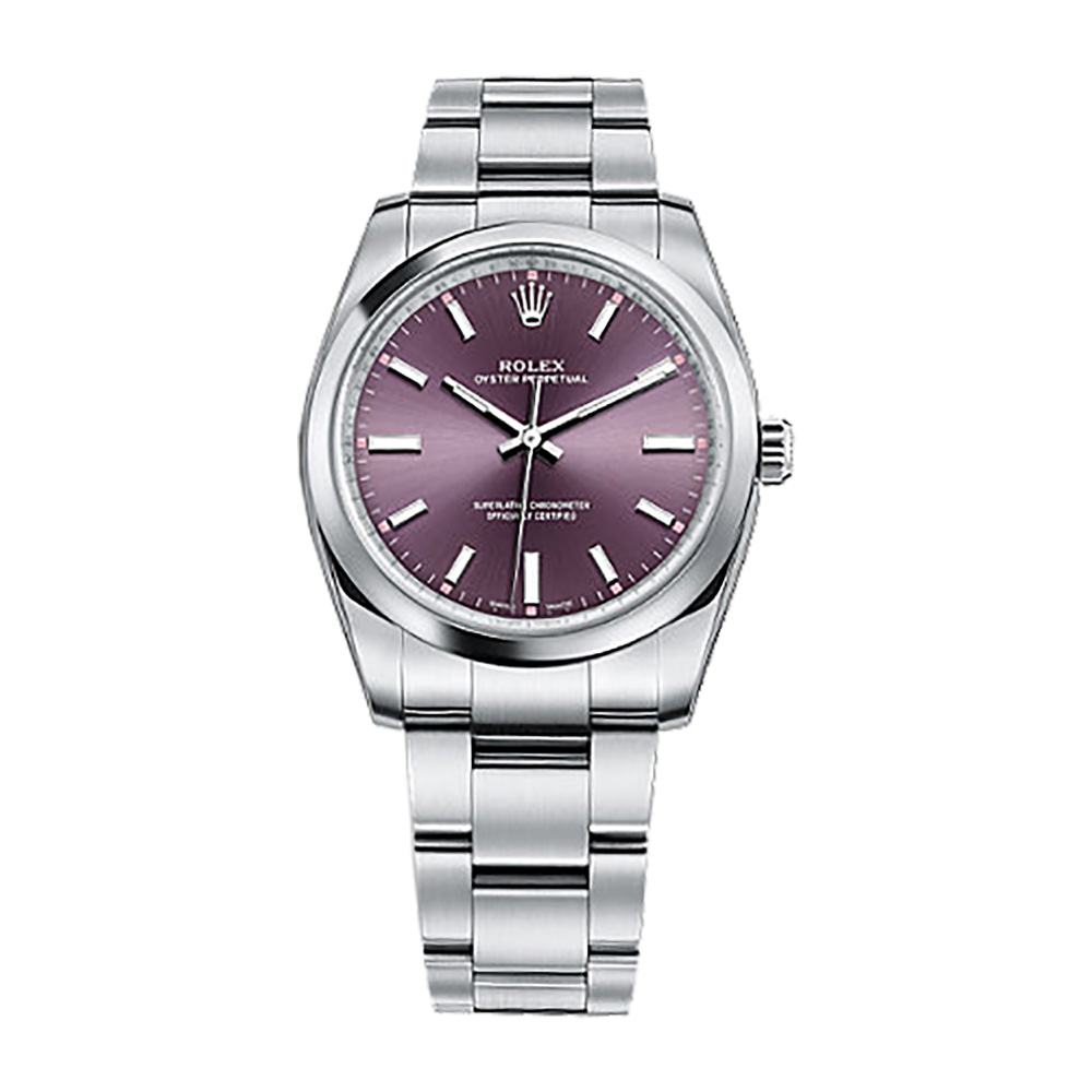 Oyster Perpetual 34 114200 Stainless Steel Watch (Red Grape)