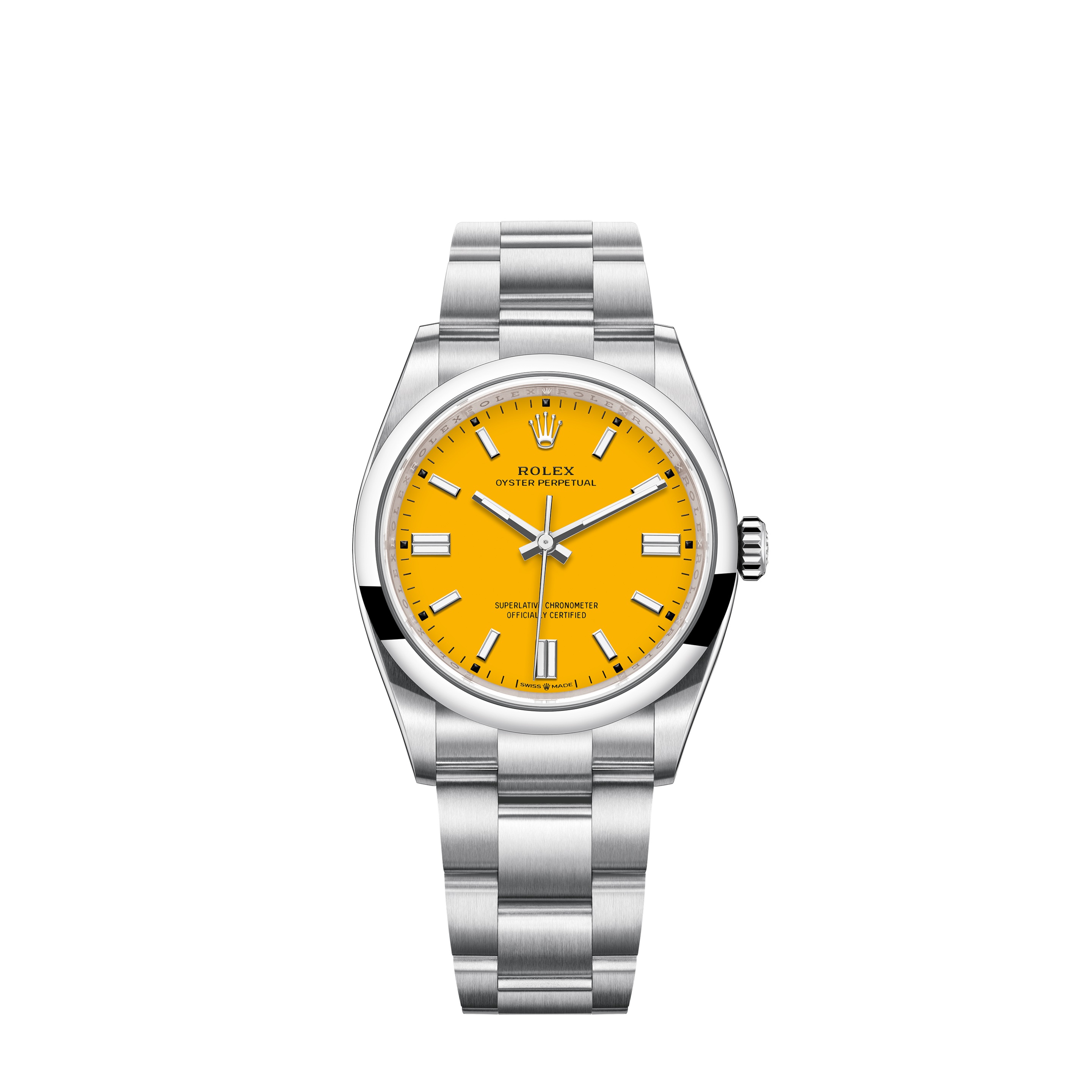 Oyster Perpetual 36 126000 Stainless Steel Watch (Yellow)