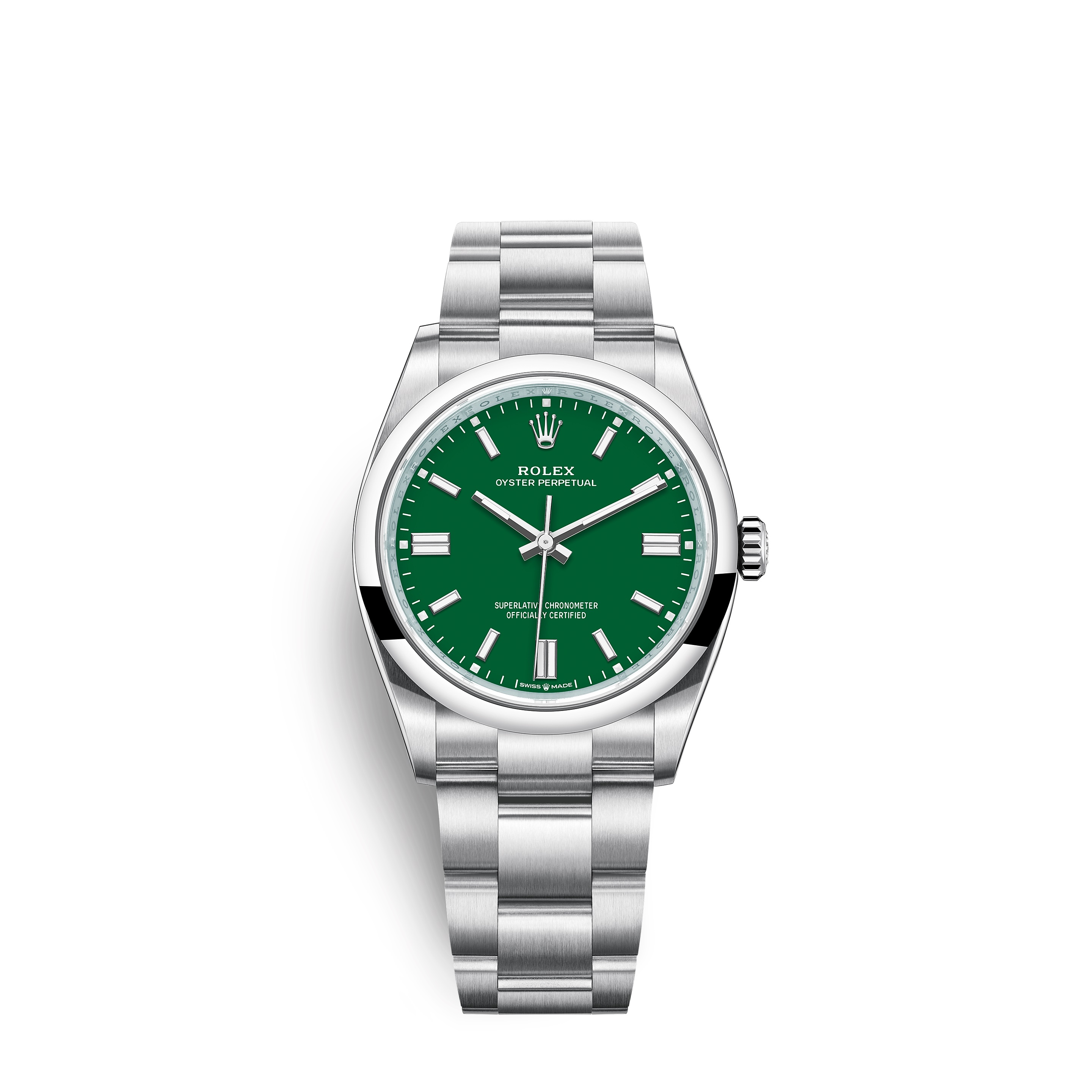 Oyster Perpetual 36 126000 Stainless Steel Watch (Green)