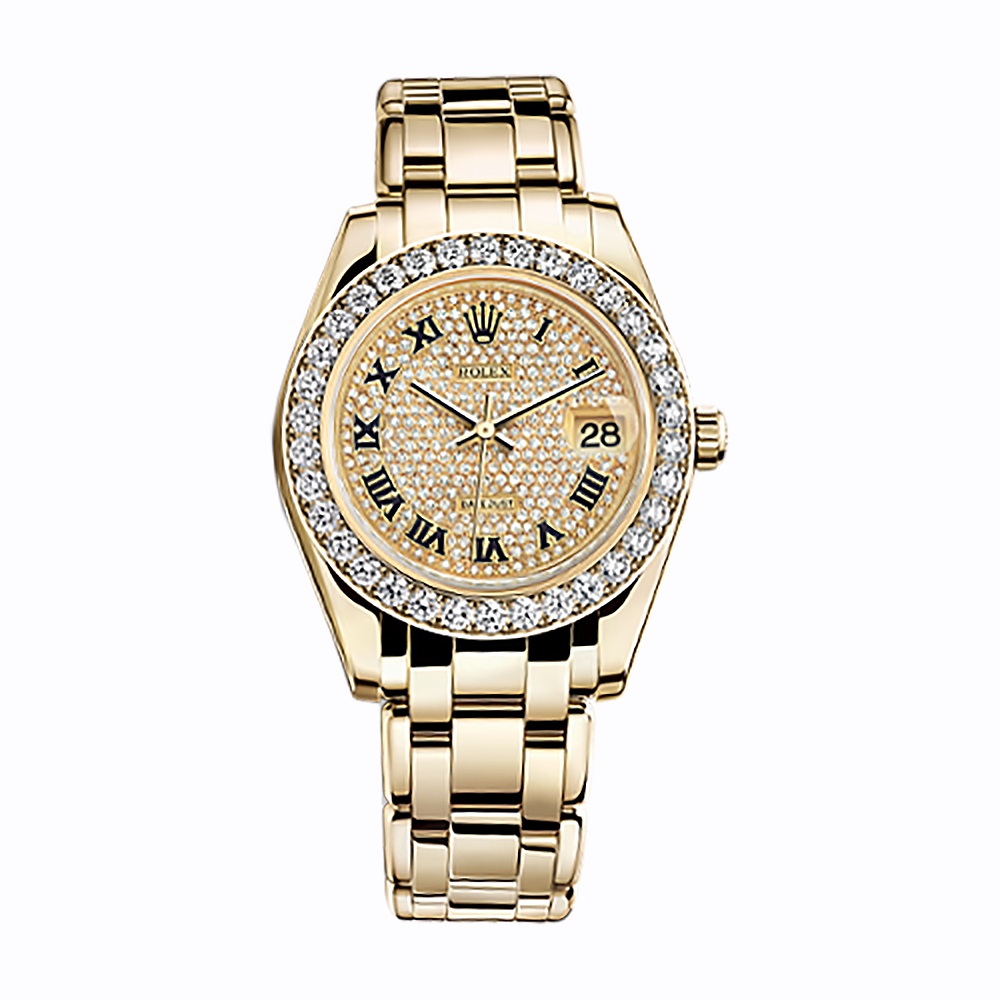 Pearlmaster 34 81298 Gold Watch (Diamond-Paved)