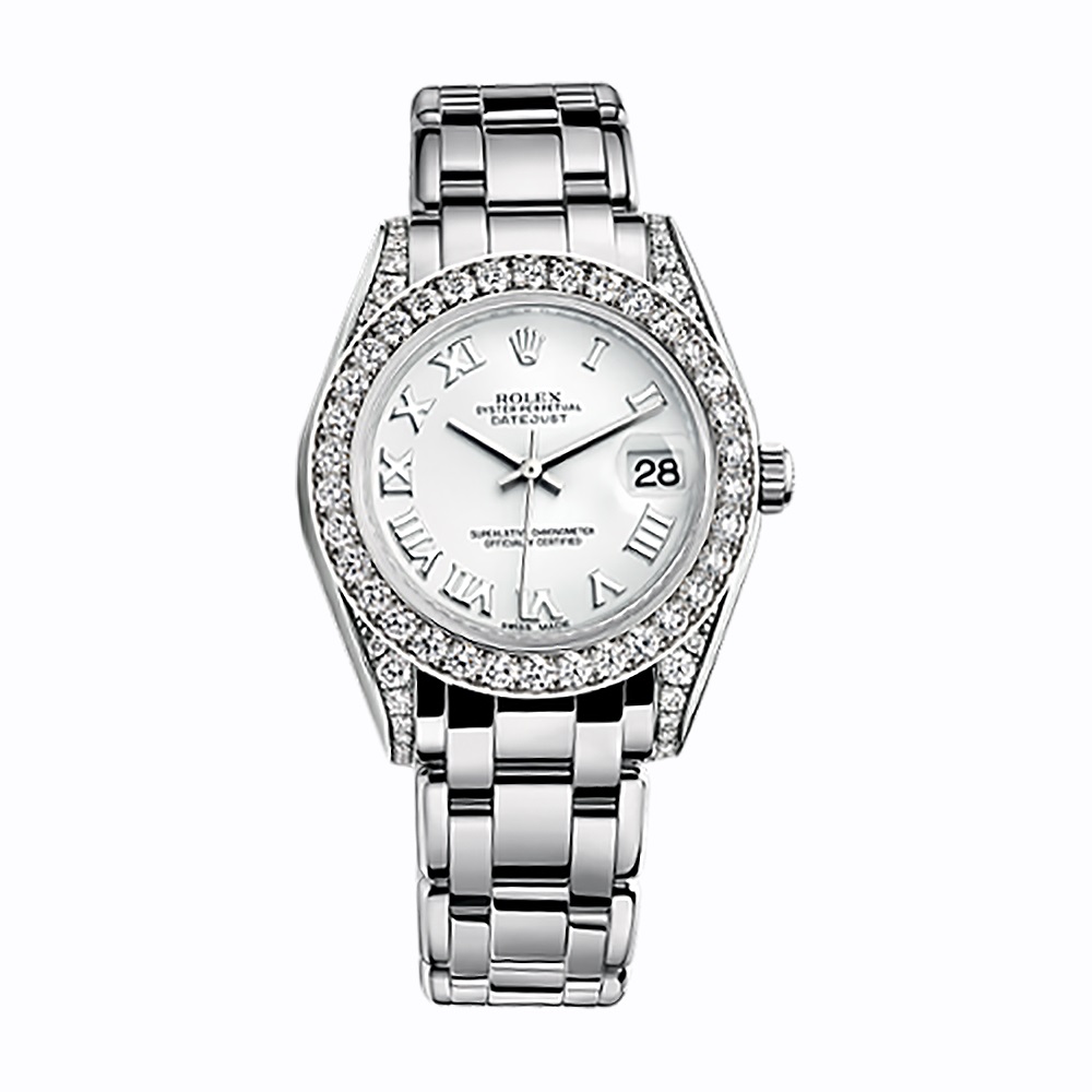 Pearlmaster 34 81159 White Gold Watch (White)