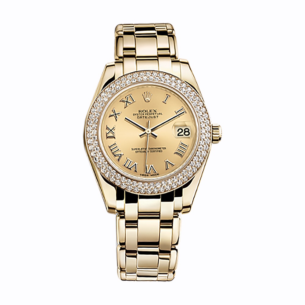 Pearlmaster 34 81338 Gold Watch (Champagne)