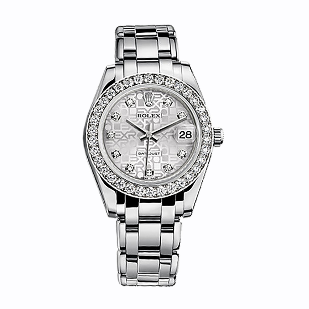 Pearlmaster 34 81299 White Gold Watch (Silver Jubilee Design Set with Diamonds)