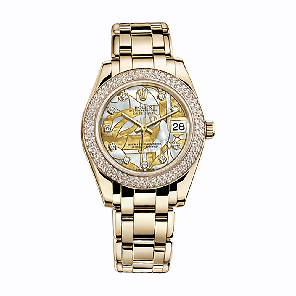 Pearlmaster 34 81338 Gold Watch (Goldust Dream Set with Diamonds)