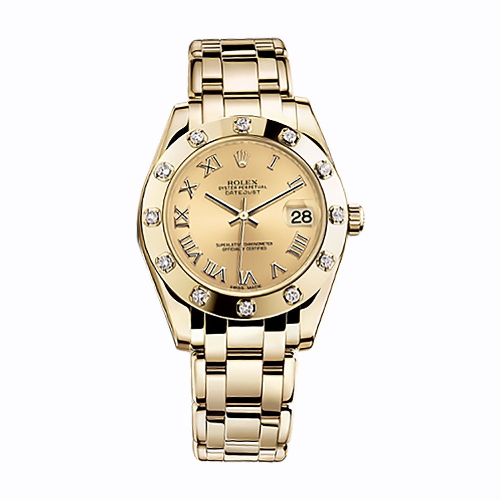 Pearlmaster 34 81318 Gold Watch (Champagne)