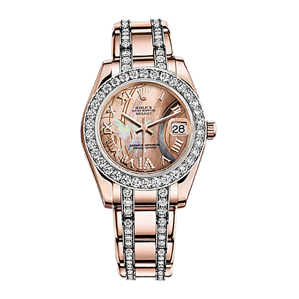 Pearlmaster 34 81285 Rose Gold Watch (Goldust Dream)