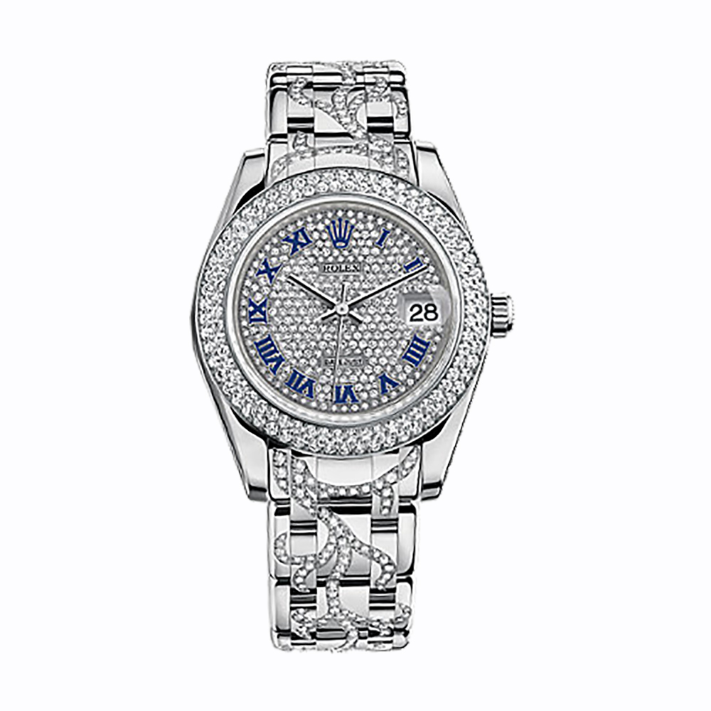 Pearlmaster 34 81339 White Gold Watch (Diamond-Paved)