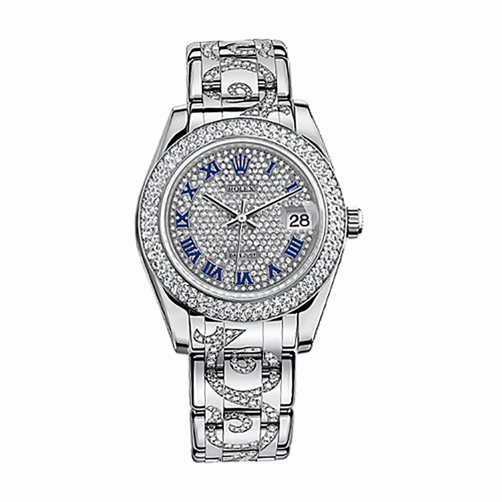 Pearlmaster 34 81339 White Gold Watch (Diamond-Paved)