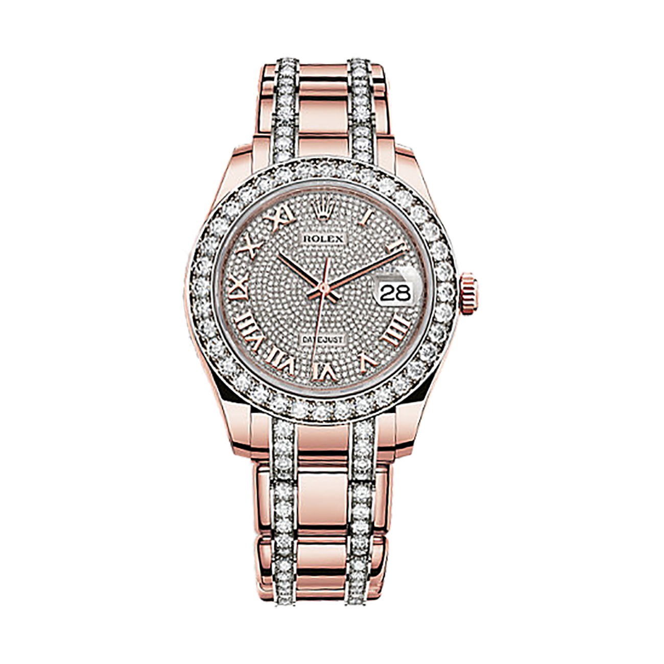 Pearlmaster 39 86285 Rose Gold & Diamonds Watch (18 ct Pink Gold Paved with 713 Diamonds)