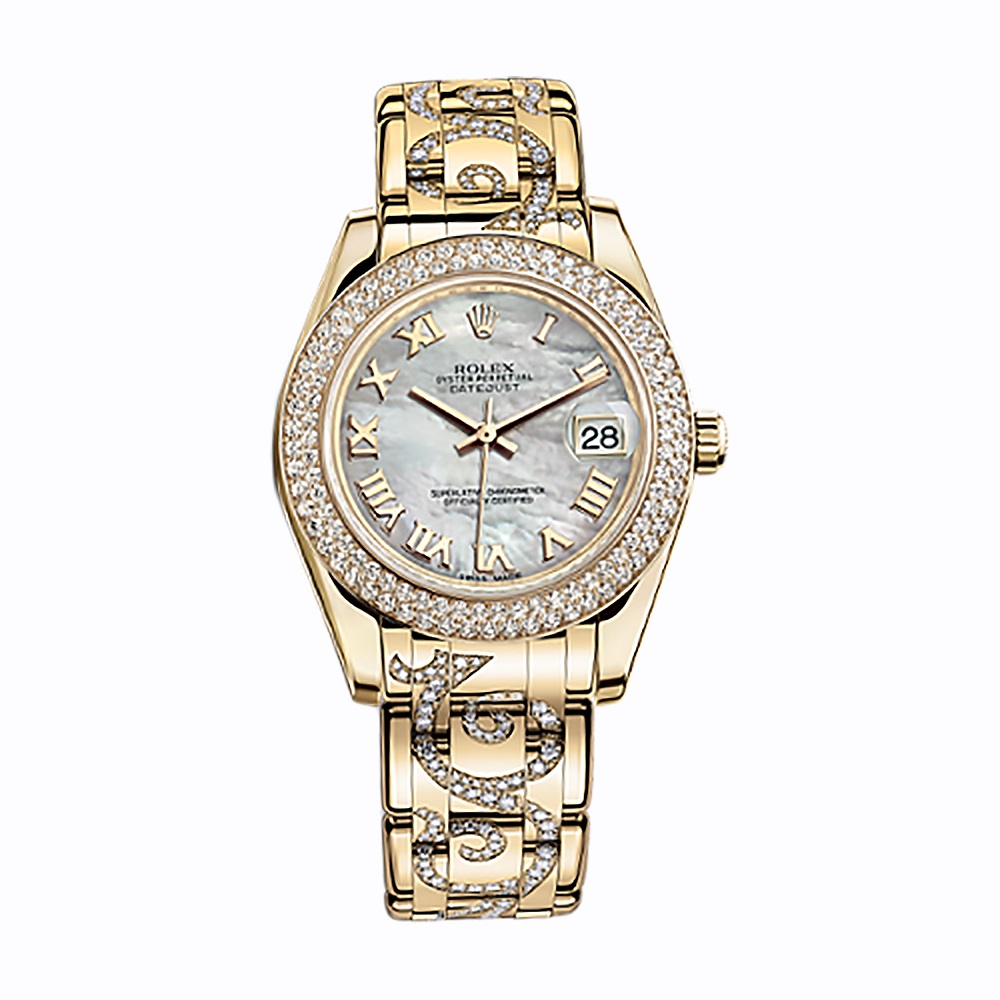 Pearlmaster 34 81338 Gold Watch (White Mother-of-Pearl)