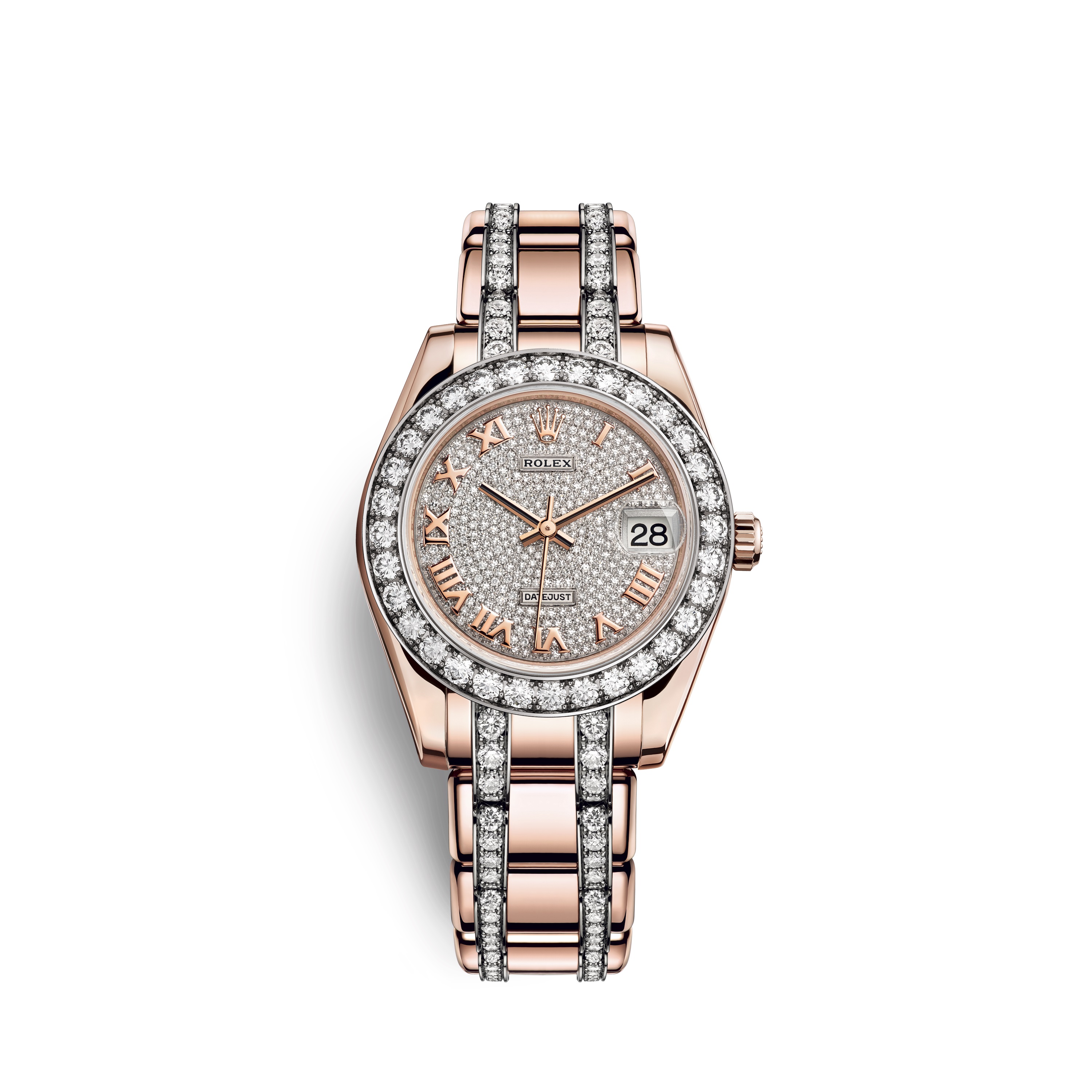 Pearlmaster 34 81285 Rose Gold & Diamonds Watch (Diamond-Paved)
