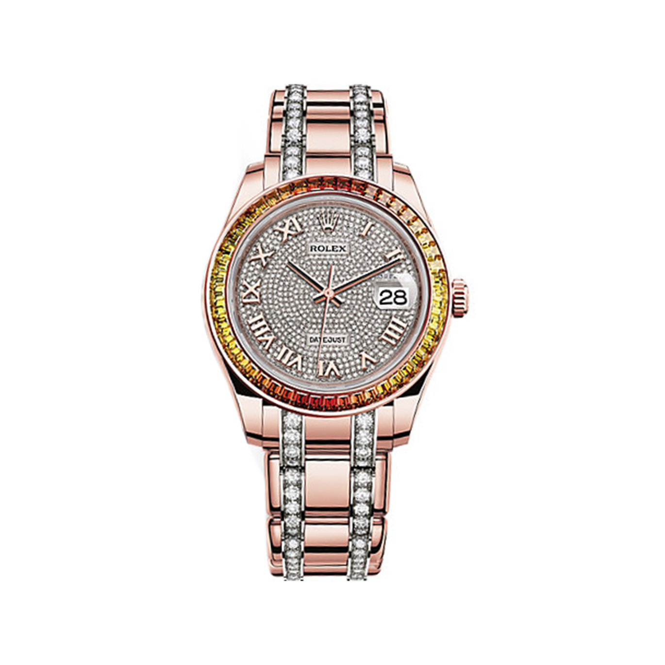Pearlmaster 39 86345SAJOR Rose Gold Watch (18 ct Gold Paved With 713 Diamonds)