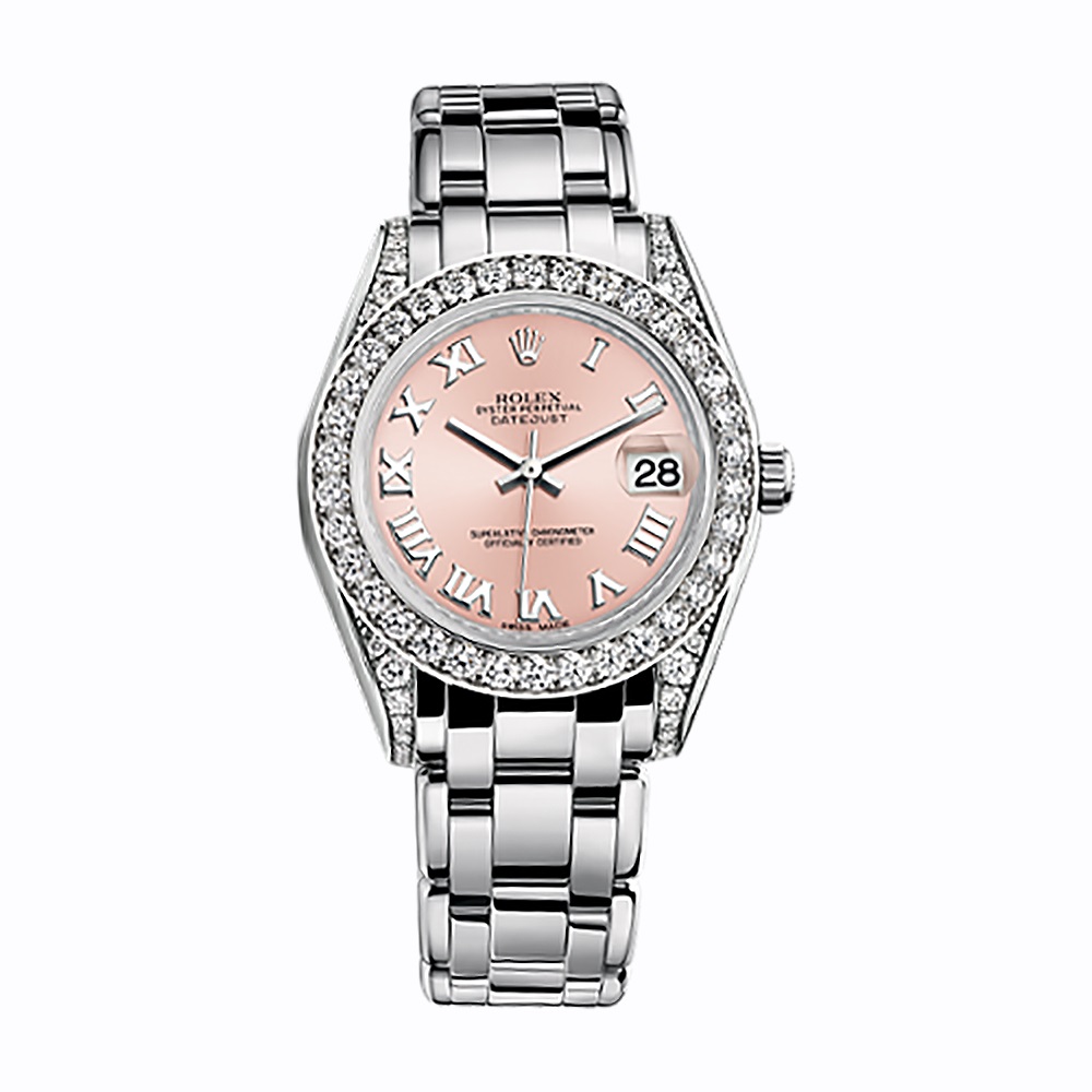 Pearlmaster 34 81159 White Gold Watch (Pink)
