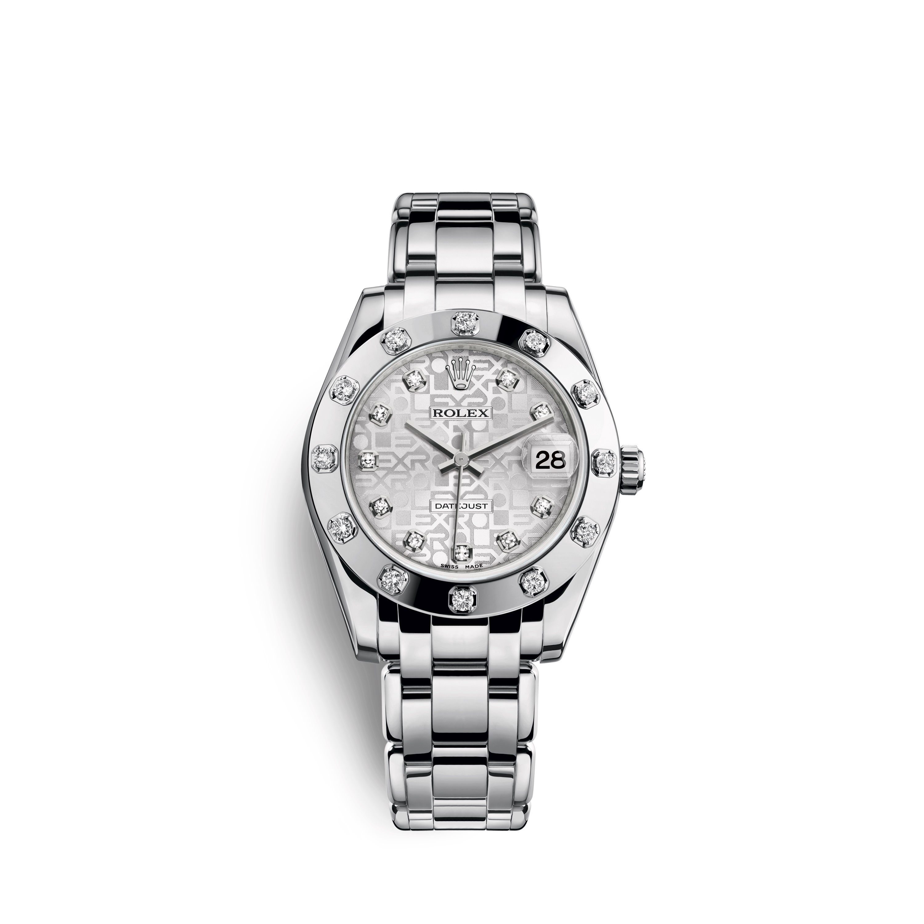 Pearlmaster 34 81319 White Gold & Diamonds Watch (Silver Jubilee Design Set with Diamonds)