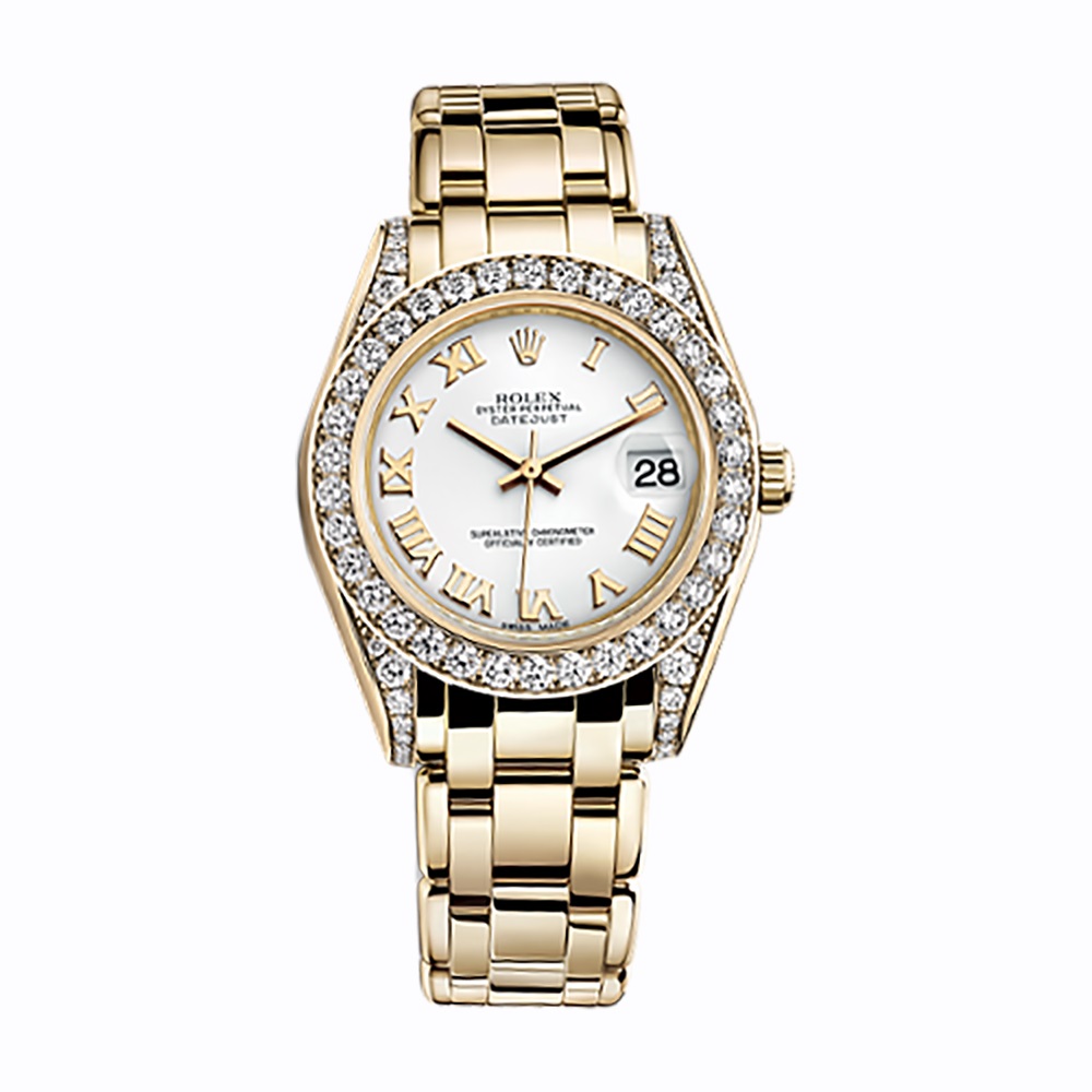 Pearlmaster 34 81158 Gold Watch (White)