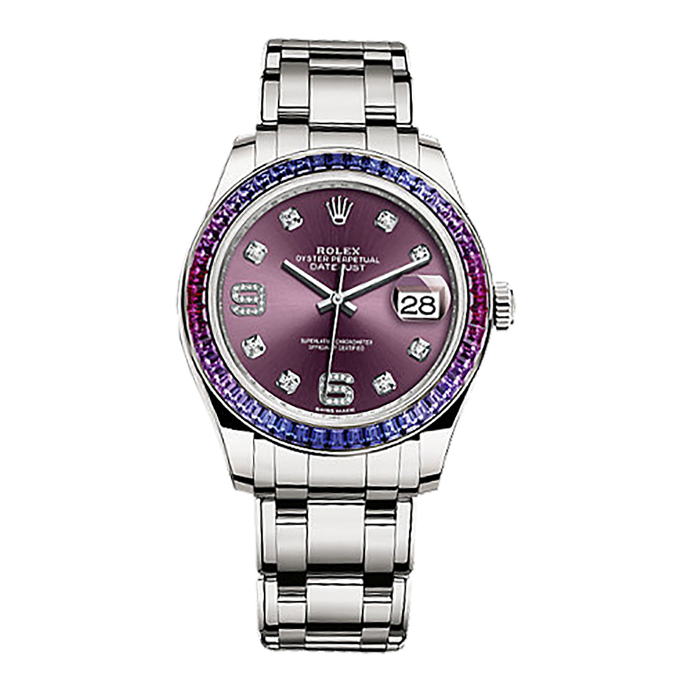 Datejust Pearlmaster 86349SAFUBL White Gold Watch (Red Grape Set with Diamonds)