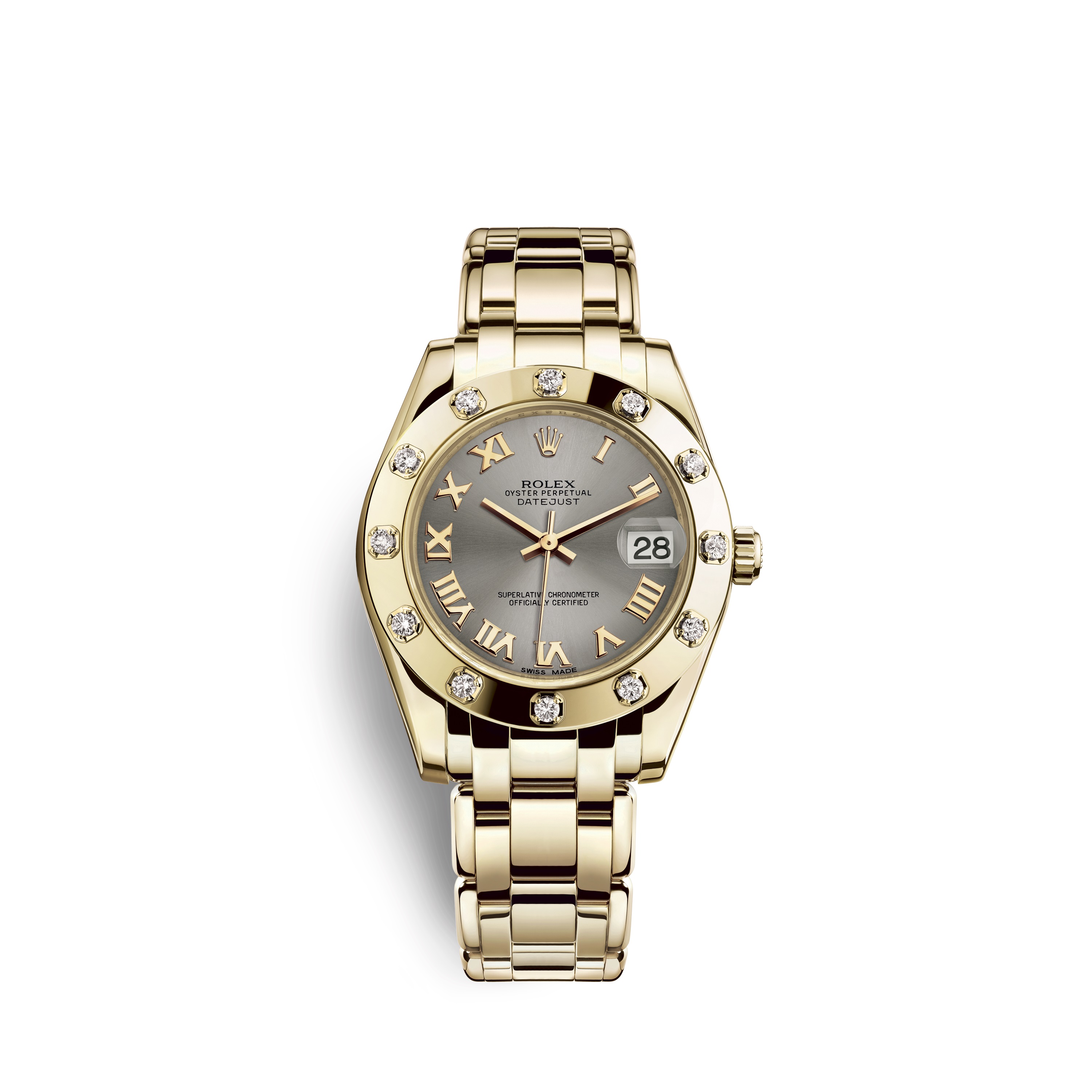 Pearlmaster 34 81318 Gold & Diamonds Watch (Steel)