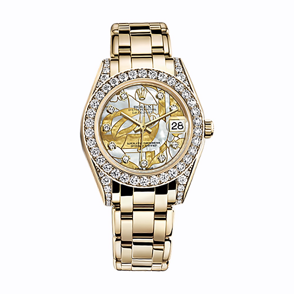 Pearlmaster 34 81158 Gold Watch (Goldust Dream Set with Diamonds)