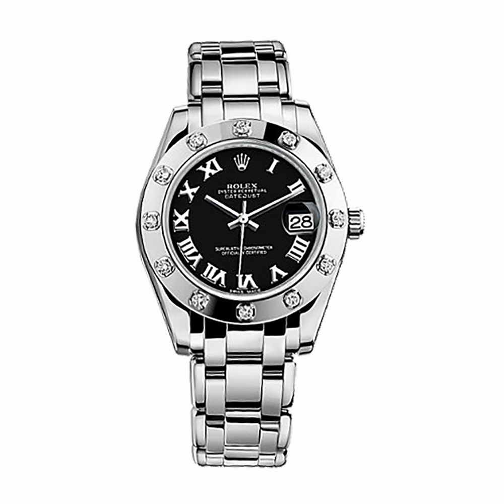 Pearlmaster 34 81319 White Gold Watch (Black)