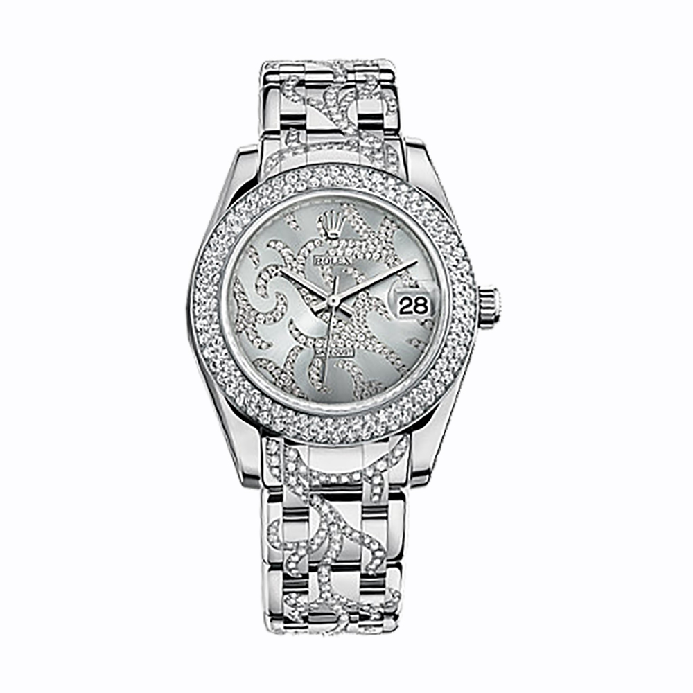 Pearlmaster 34 81339 White Gold Watch (Rhodium Set with Diamonds)