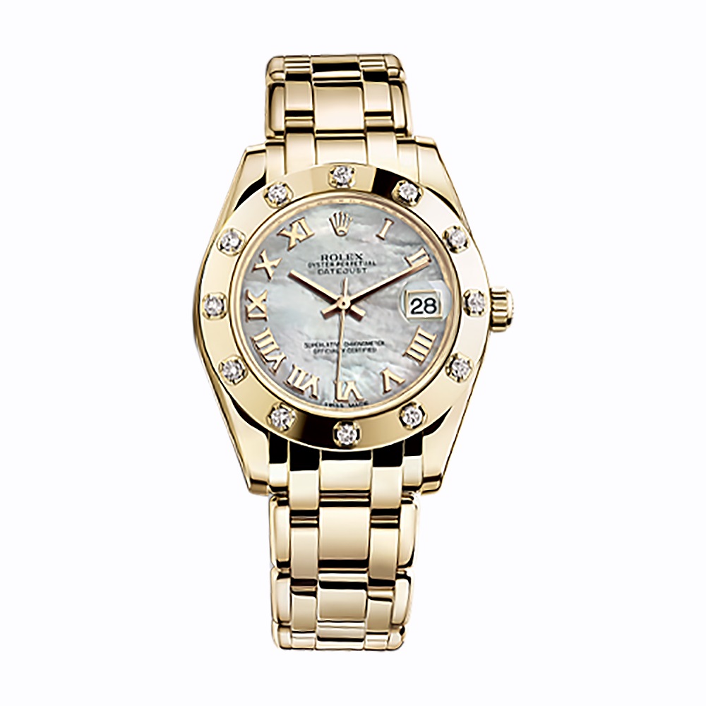 Pearlmaster 34 81318 Gold Watch (White Mother-of-Pearl)