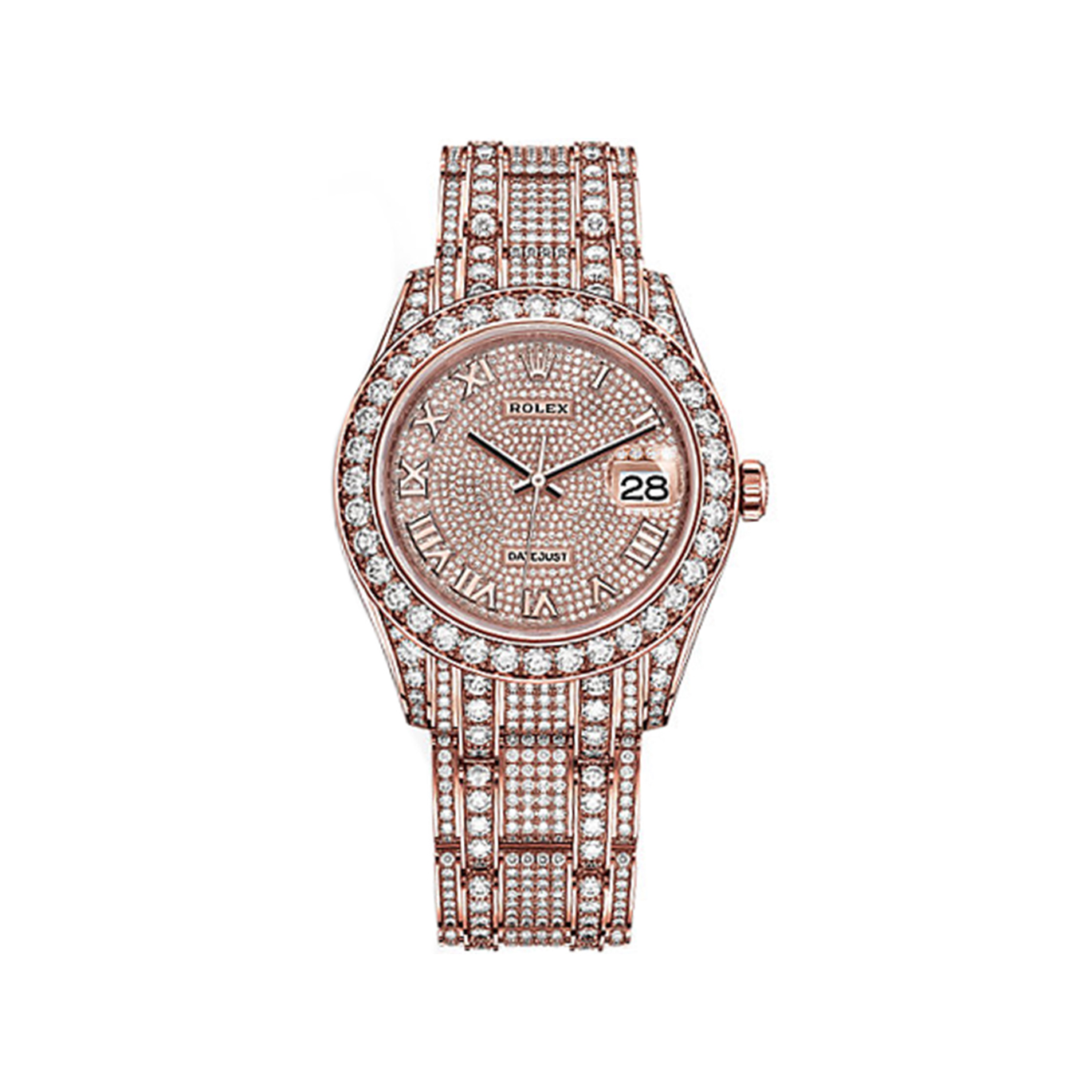 Pearlmaster 39 86405RBR Rose Gold & Diamonds Watch (18 ct Gold Paved With 713 Diamonds)